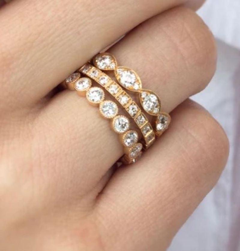 For Sale:  Handcrafted Hadley Old European Cut Diamond Eternity Band by Single Stone 4