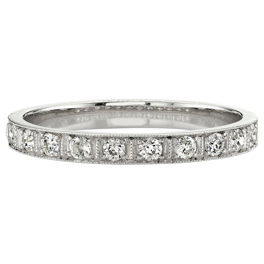 For Sale:  Handcrafted Hadley Old European Cut Diamond Eternity Band by Single Stone