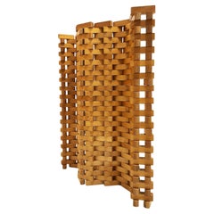 Paravent/division de pièce en bois de peuplier fabriqué à la main