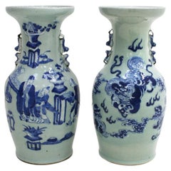 Handcrafted Porcelain Vases with Hand-Painted Ornaments, China, 1862    