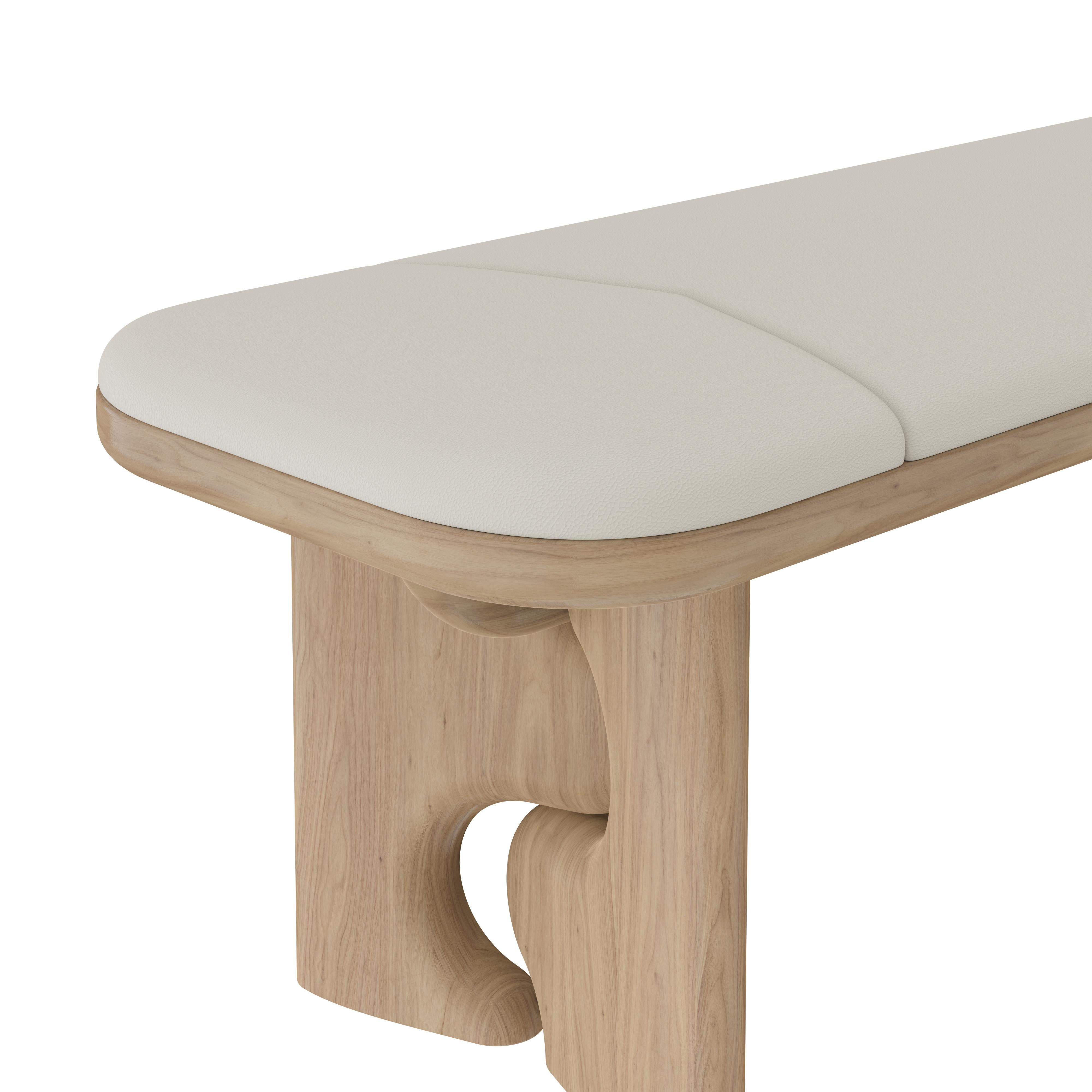 Banc de salle à manger Portman fabriqué à la main au Portugal par Wood Tailors en vente 2