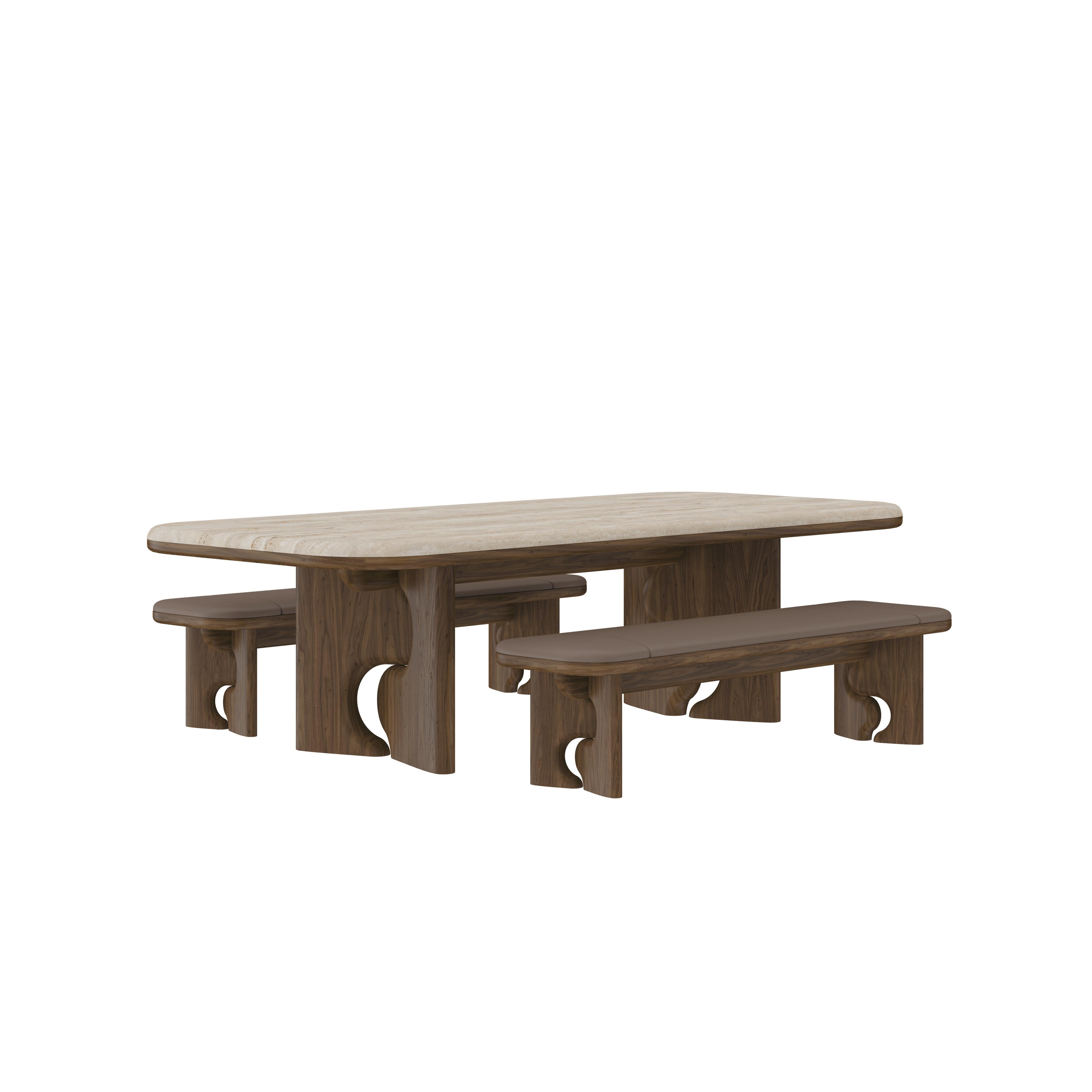 Portuguese Handcrafted Portman Dining Set Wood Made in Portugal by Wood Tailors For Sale