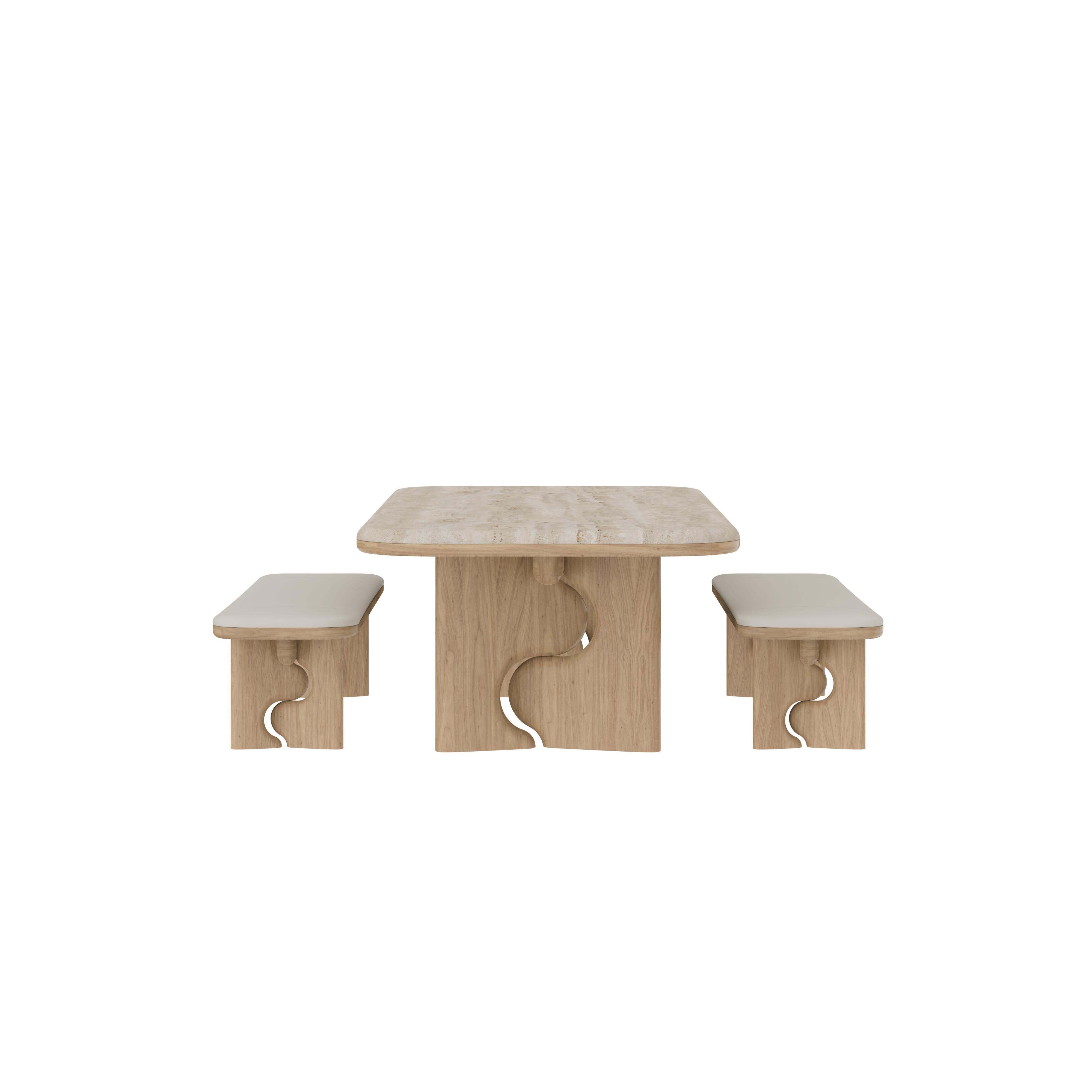 Handcrafted Portman Dining Set Wood Made in Portugal by Wood Tailors In New Condition For Sale In RIO TINTO, PT