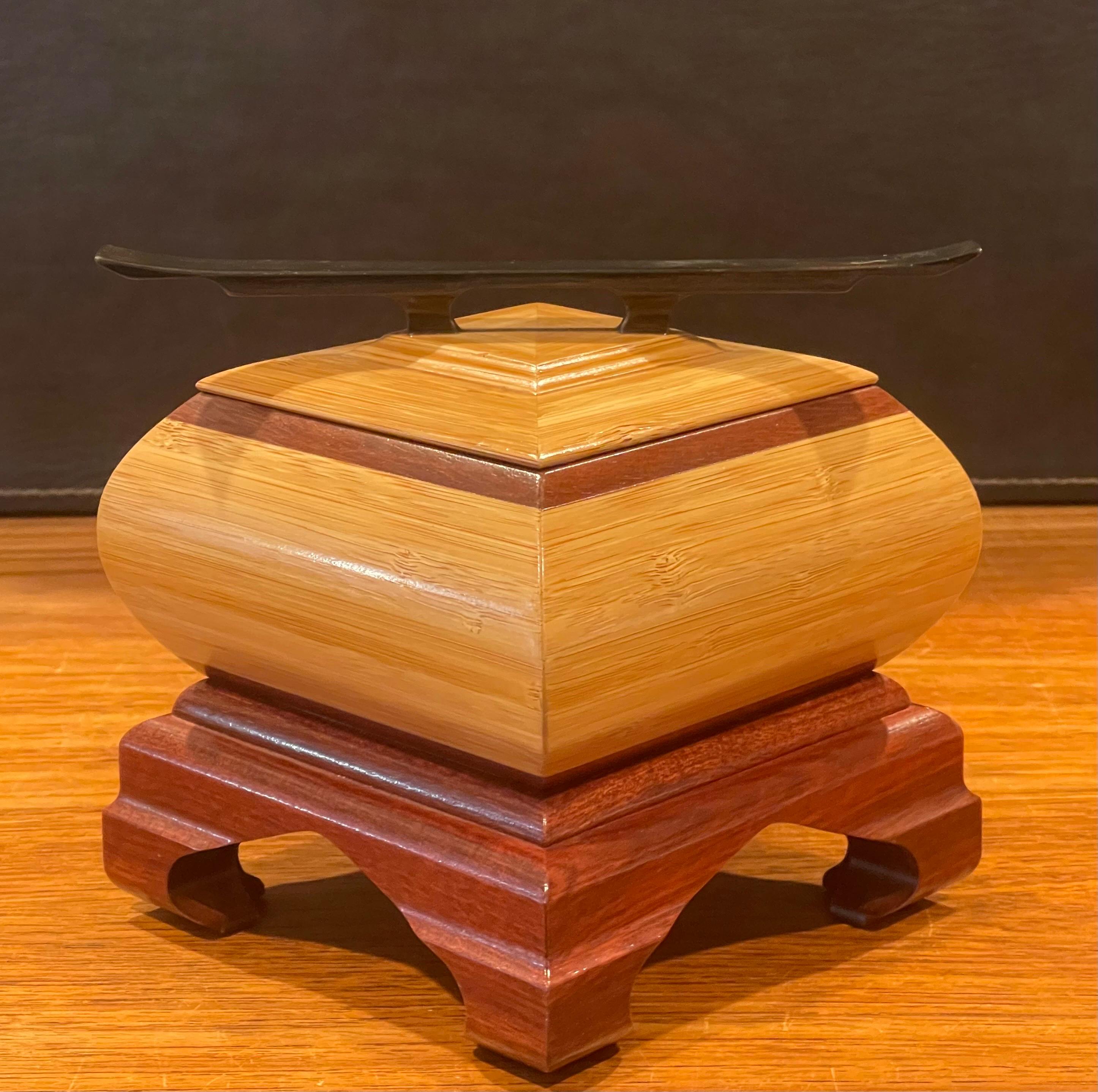 Handcrafted Post-Modern Mixed Woods Jewelry Box  For Sale 5