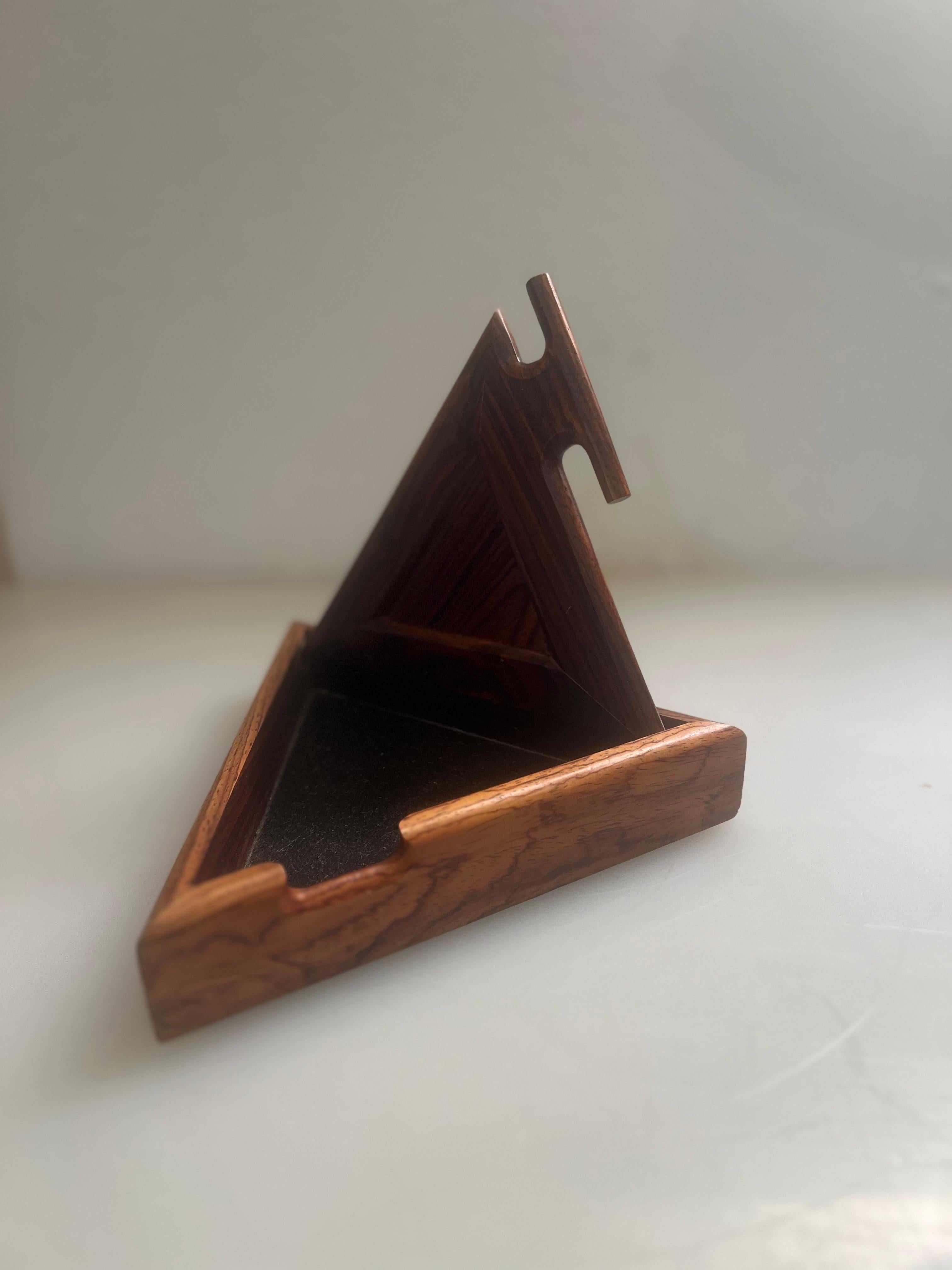 Handcrafted Post-modern Solid Rosewood Triangle J… - image 13