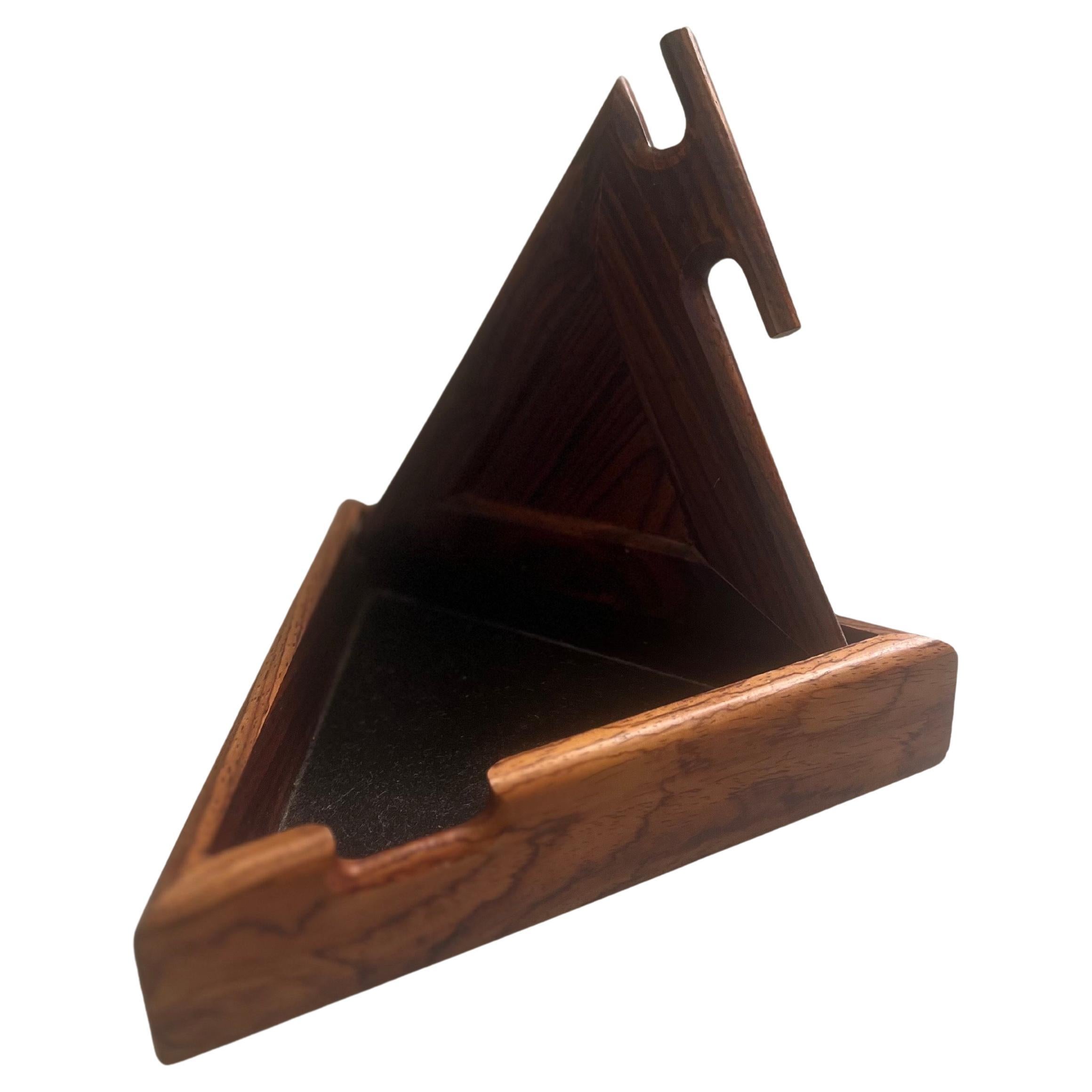 Handcrafted Post-modern Solid Rosewood Triangle J… - image 2