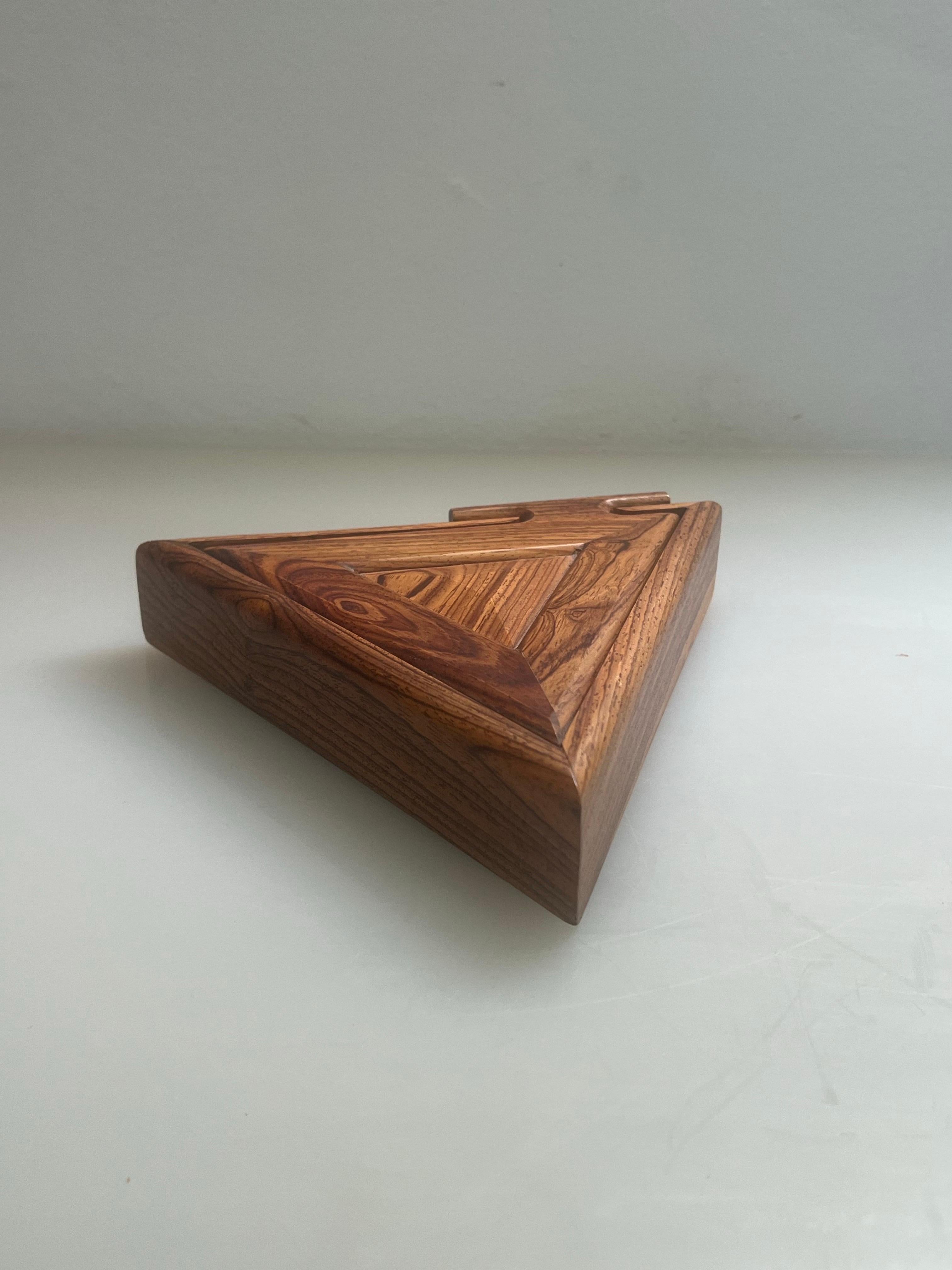 Handcrafted Post-modern Solid Rosewood Triangle J… - image 3
