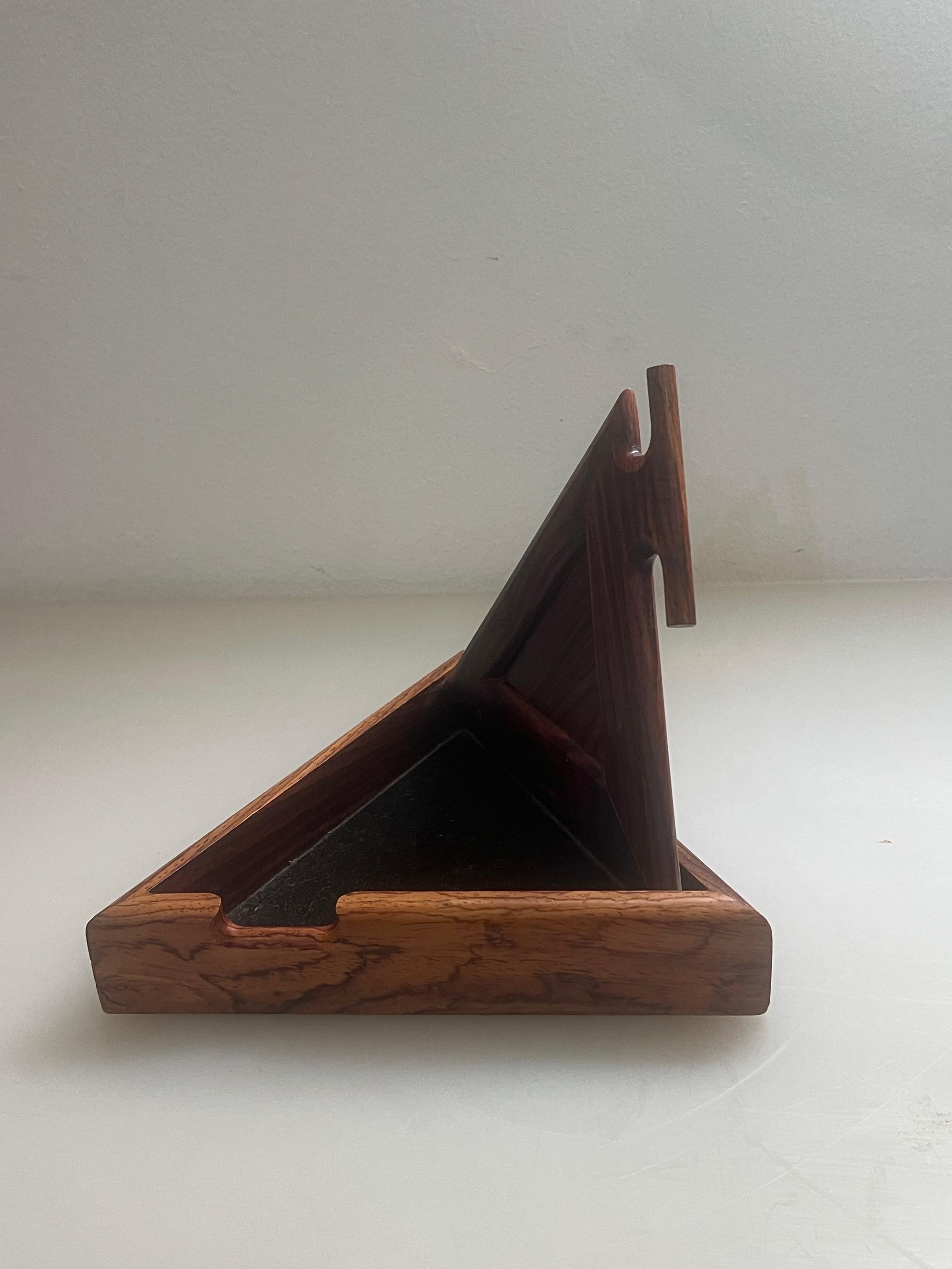 Handcrafted Post-modern Solid Rosewood Triangle J… - image 4