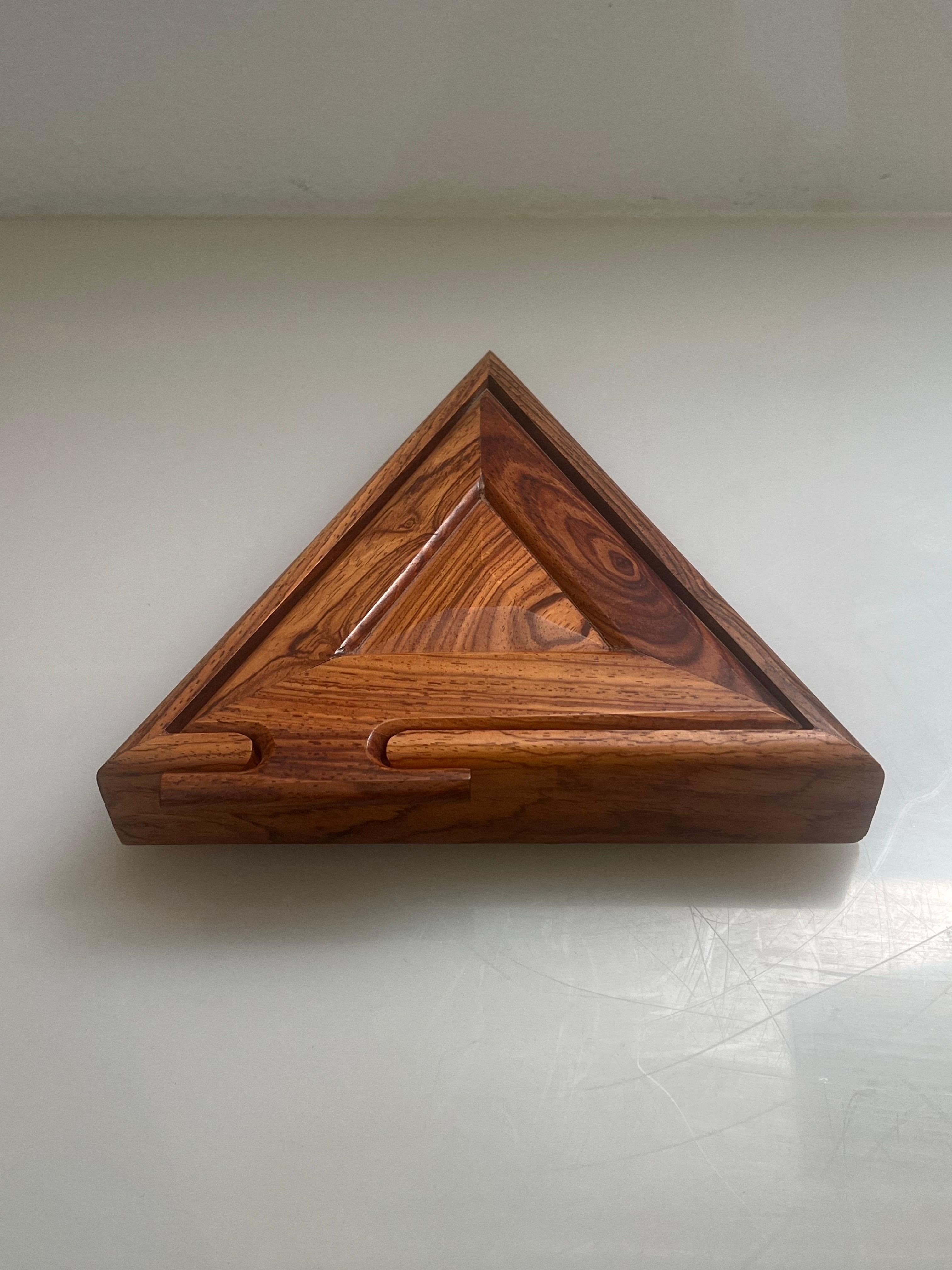 Handcrafted Post-modern Solid Rosewood Triangle J… - image 5