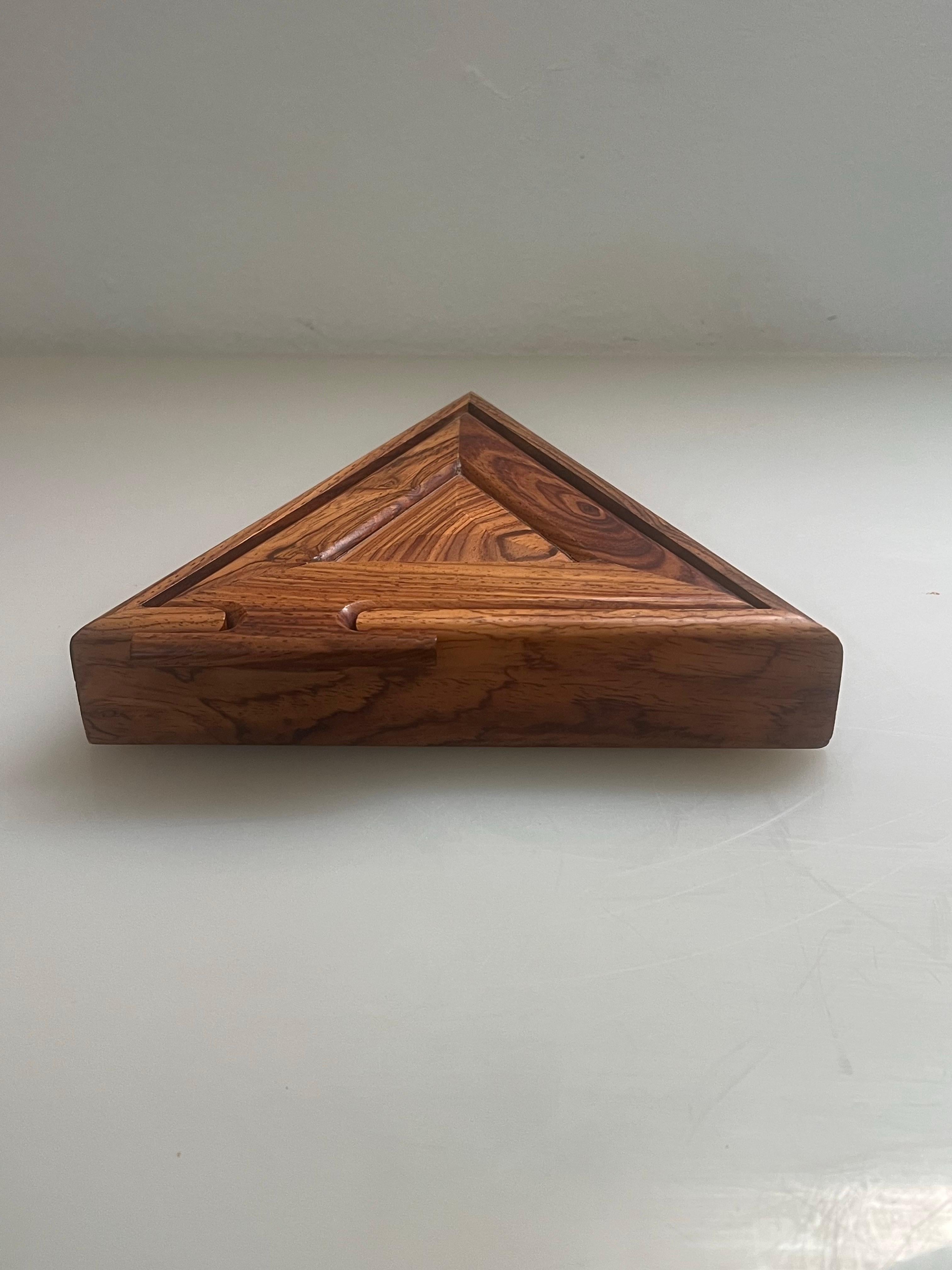 Handcrafted Post-modern Solid Rosewood Triangle J… - image 6