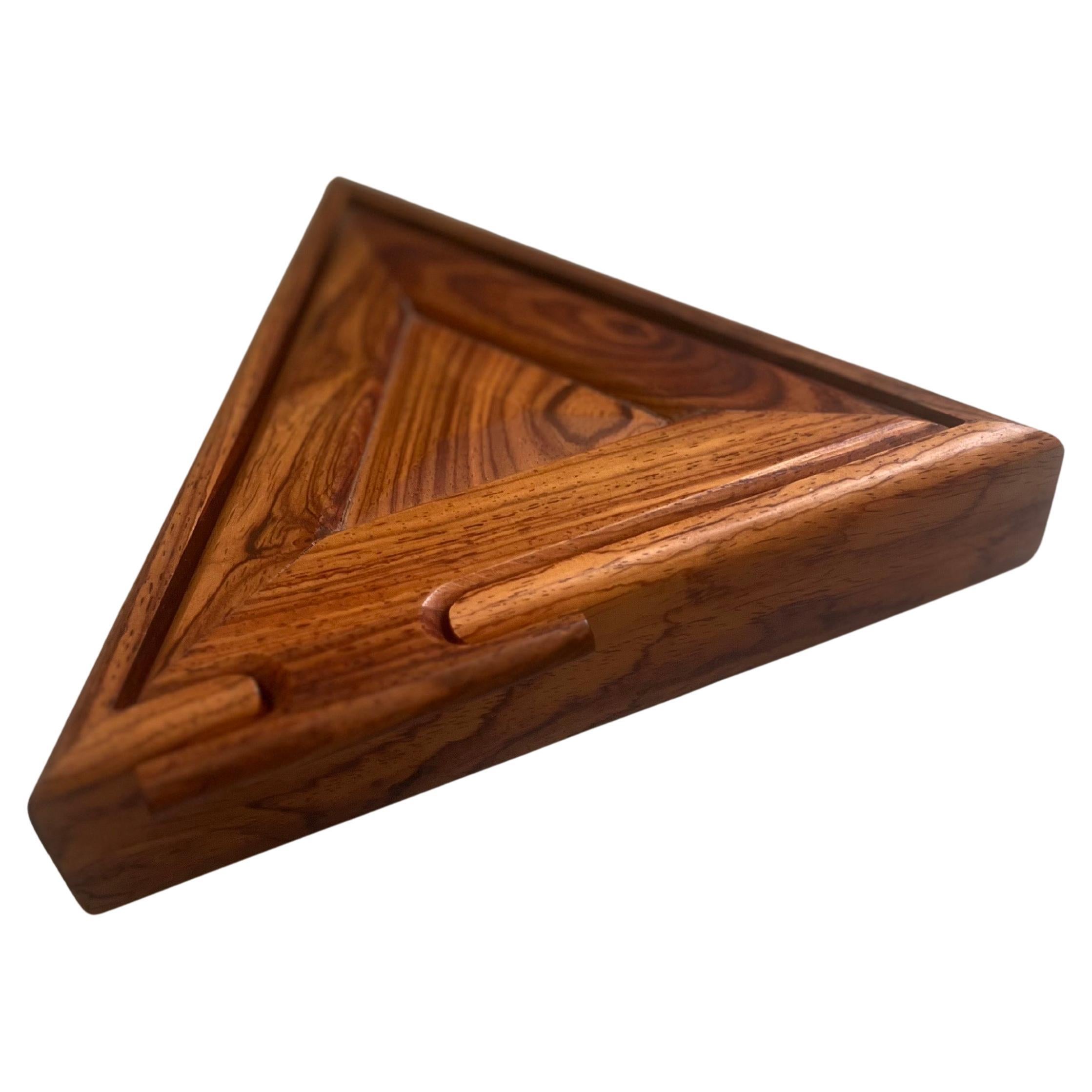 Handcrafted Post-modern Solid Rosewood Triangle J… - image 1