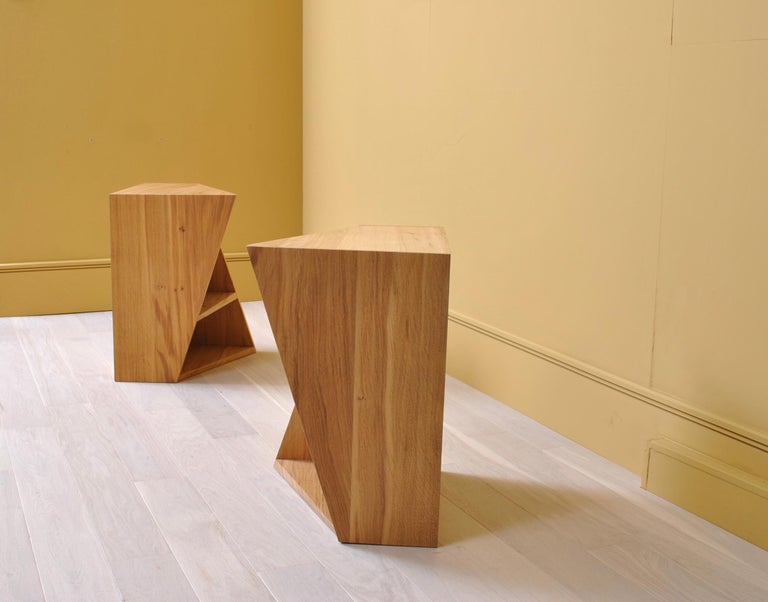 Hand-Crafted Handcrafted Postmodern End Tables For Sale