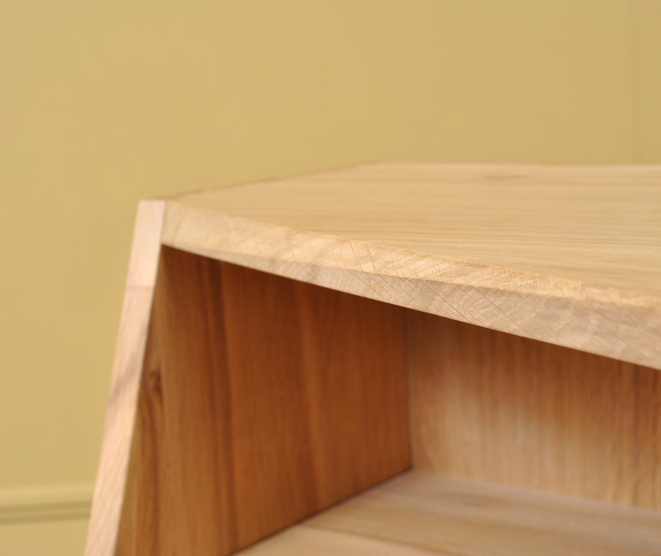 Oak Handcrafted Postmodern End Tables For Sale