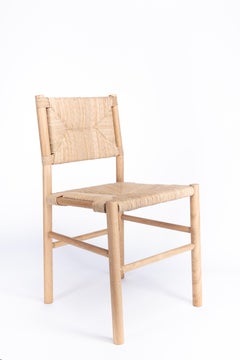 Handcrafted Provençal Rush-Seated Chair in Solid Oak