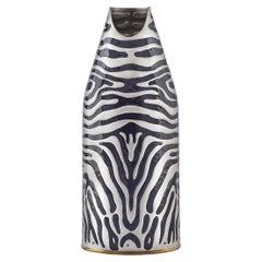 Handcrafted Pure Silver Champagne Cover, Nature Design, Zebra, Unique Gift Italy