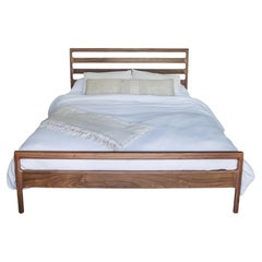 Handcrafted Queen Walnut LAMEL Bed