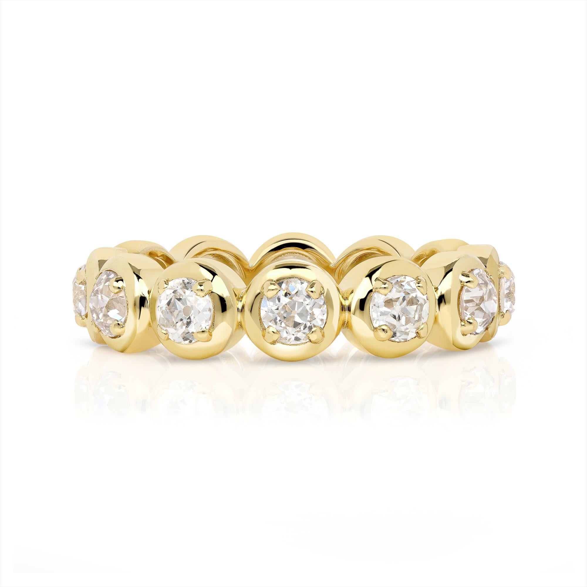 For Sale:  Handcrafted Randi Old European Cut Diamond Eternity Band by Single Stone 2