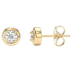 Handcrafted Randi Old European Cut Diamond Stud Earrings by Single Stone