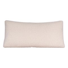 Handcrafted Rectangle Ivory Boucle Lumbar Pillow Cushion