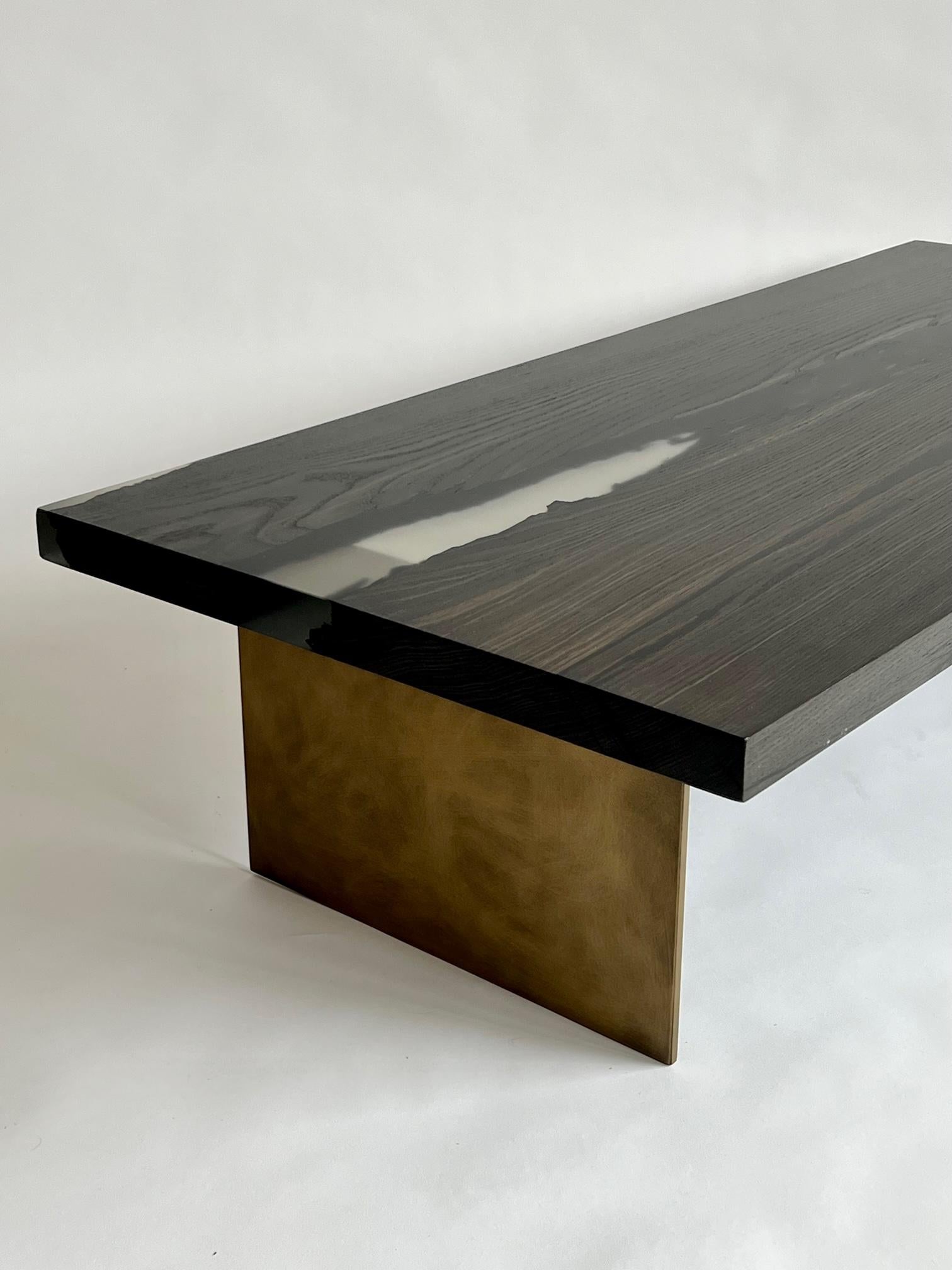 XXIe siècle et contemporain Table basse rectangulaire fabriquée à la main