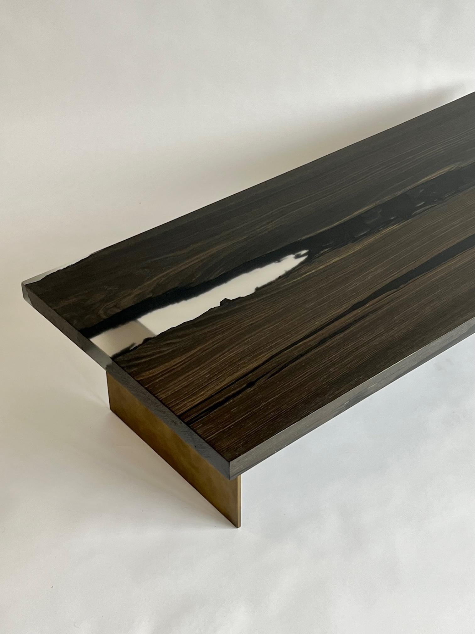 Handcrafted rectangular coffee table For Sale 1