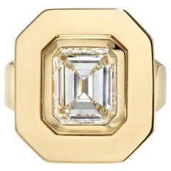 Handcrafted Rena Antique Emerald Cut Diamond Ring