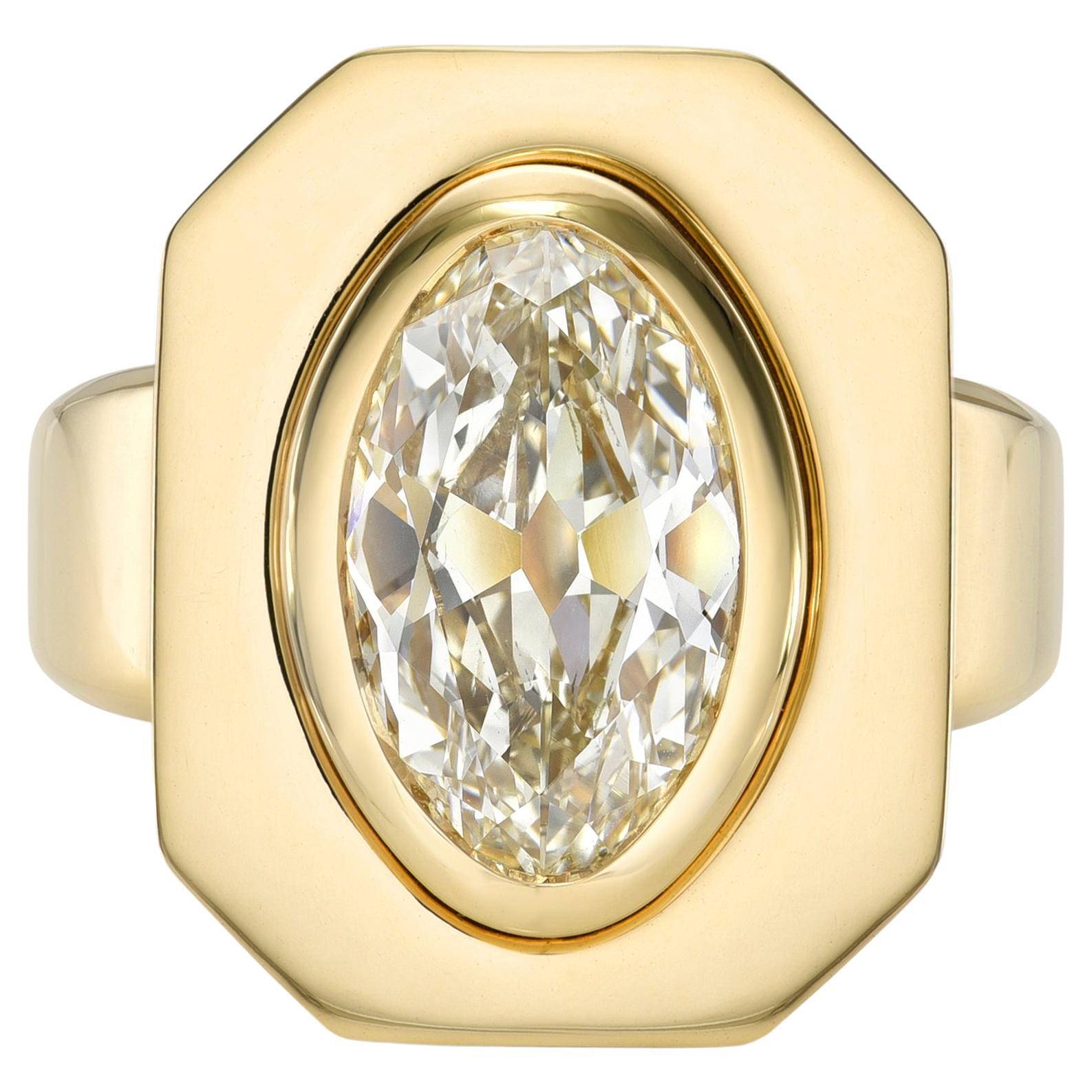 14K Gold Single Cushion Diamond Ring | Padme Jewels