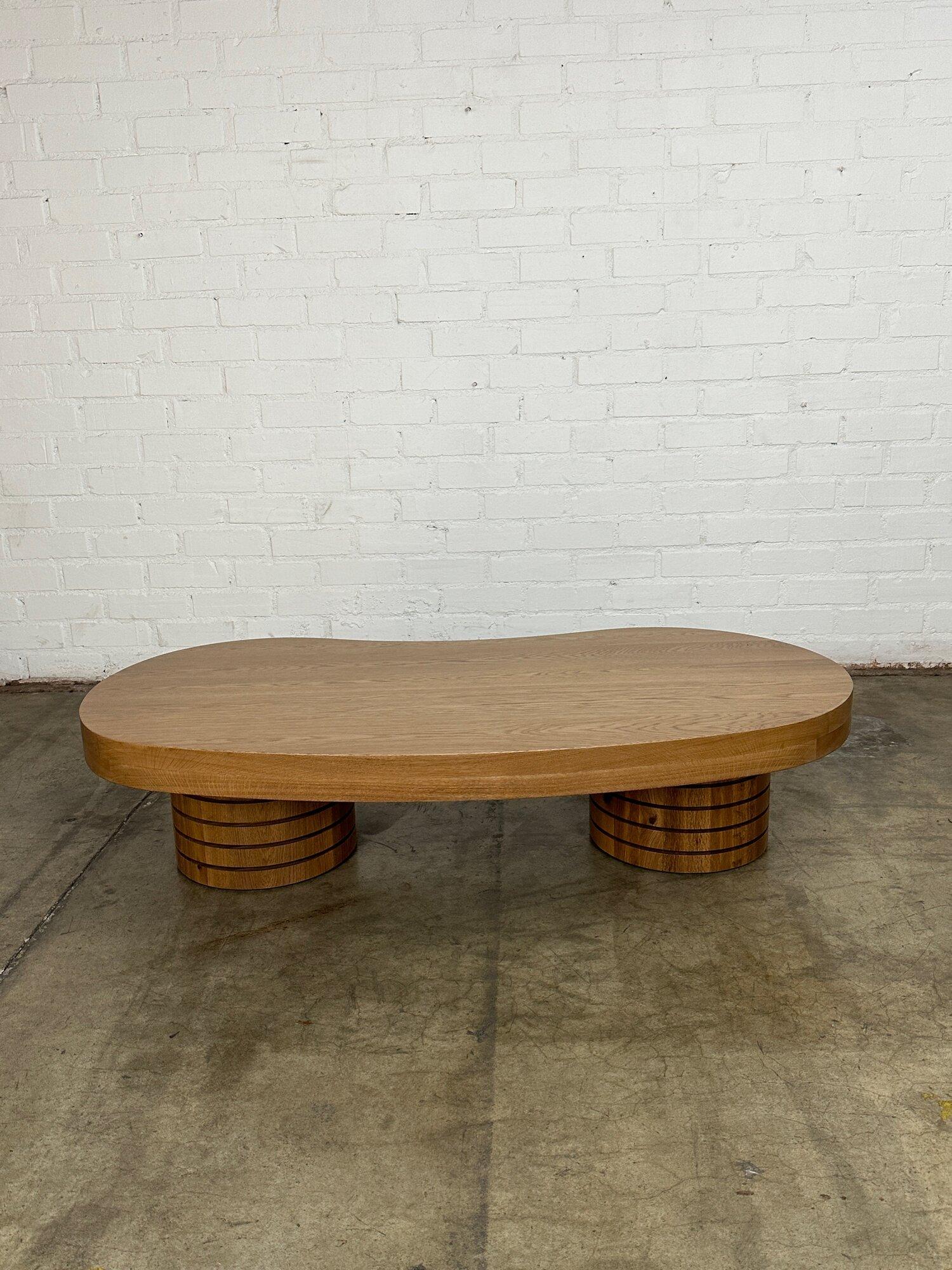 Handcrafted ribbed free form coffee table - sold seperately For Sale 4