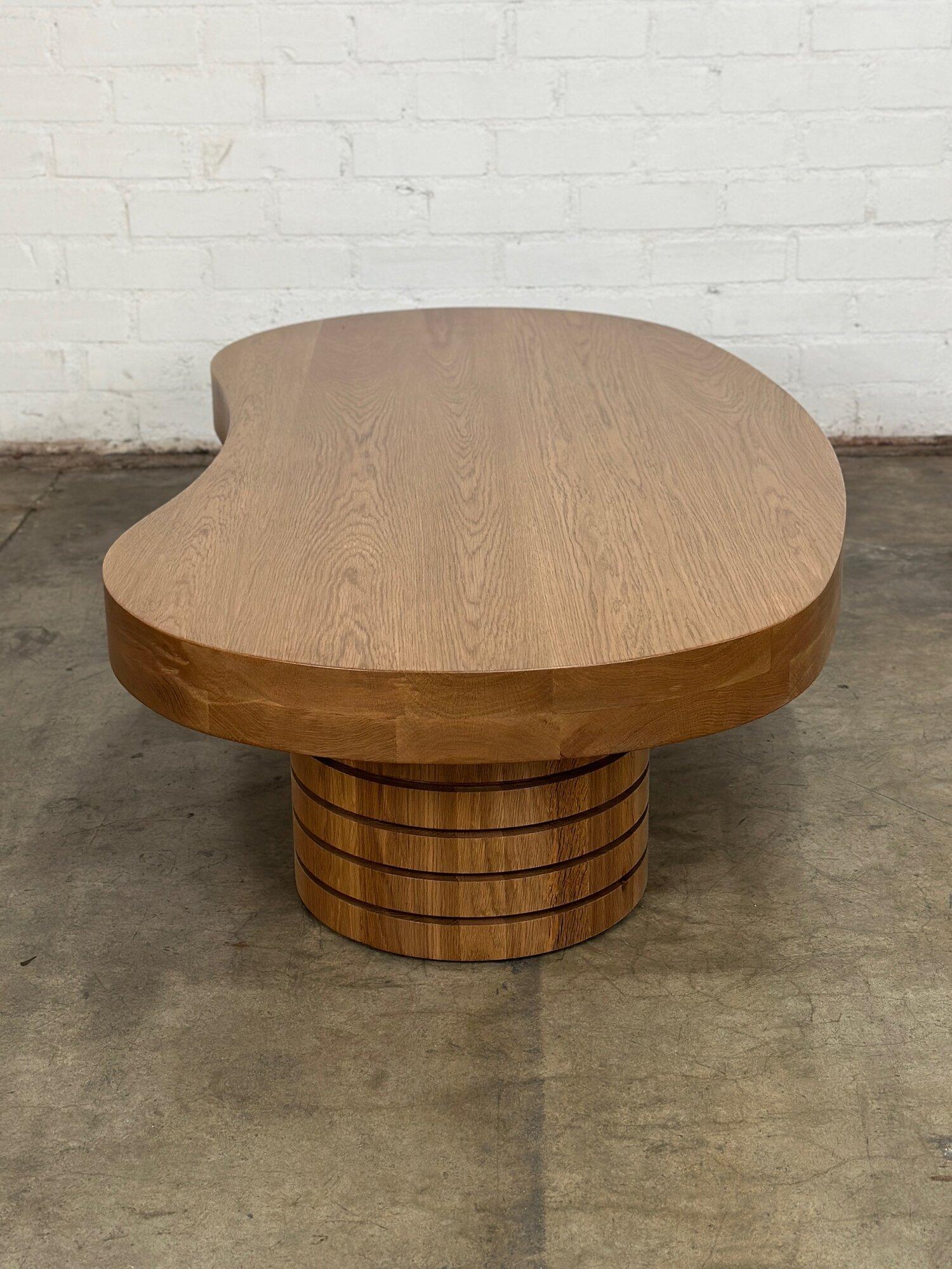 Handcrafted ribbed free form coffee table - sold seperately For Sale 5