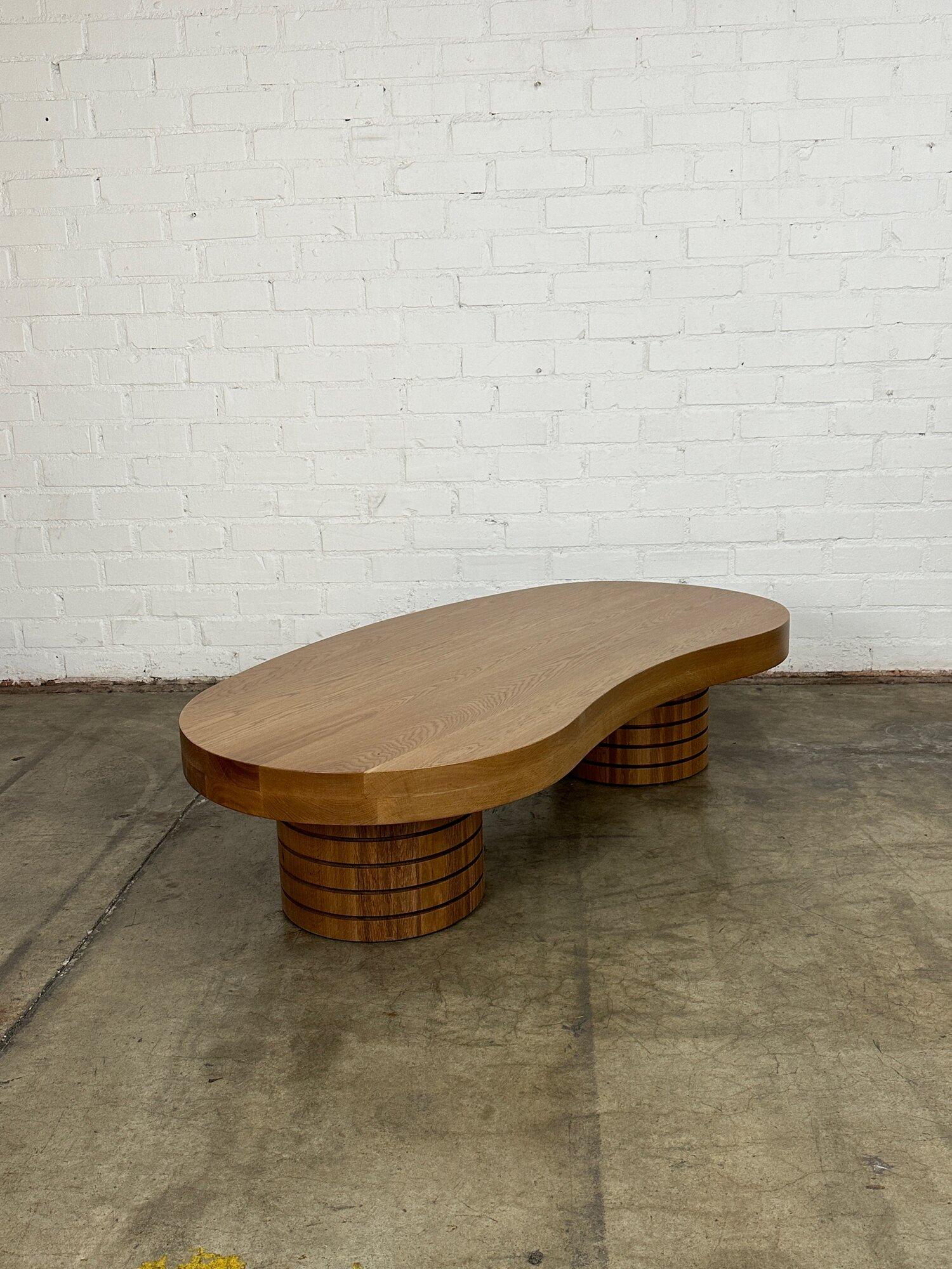 Handcrafted ribbed free form coffee table - sold seperately For Sale 6