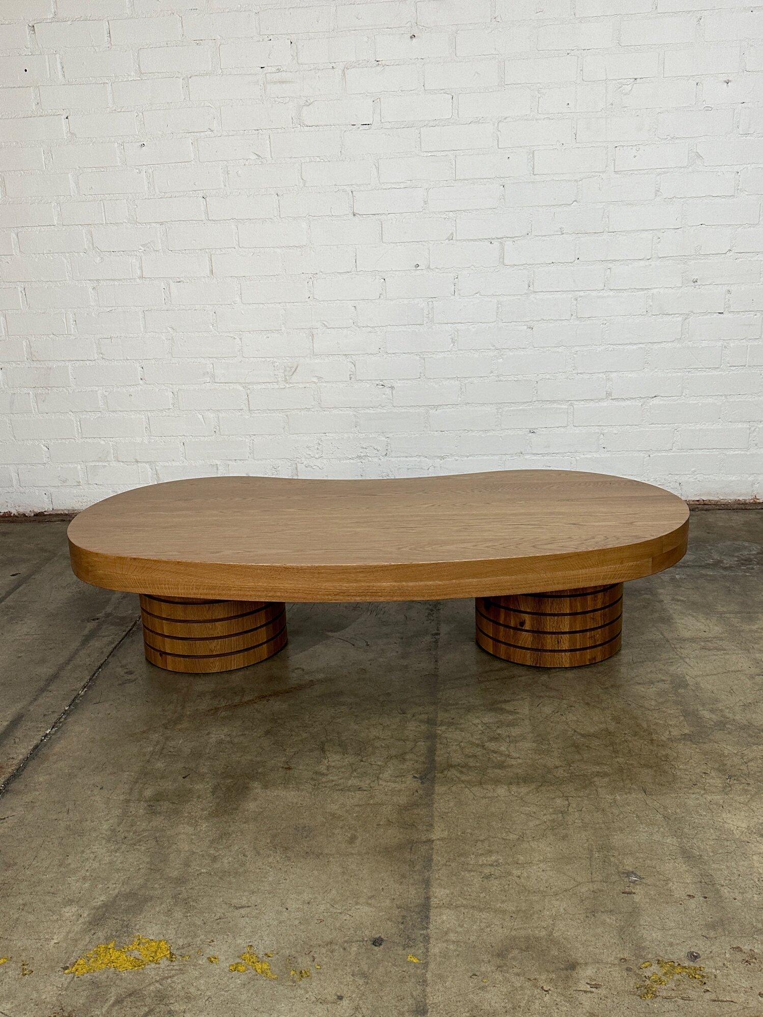 Handcrafted ribbed free form coffee table - sold seperately For Sale 9