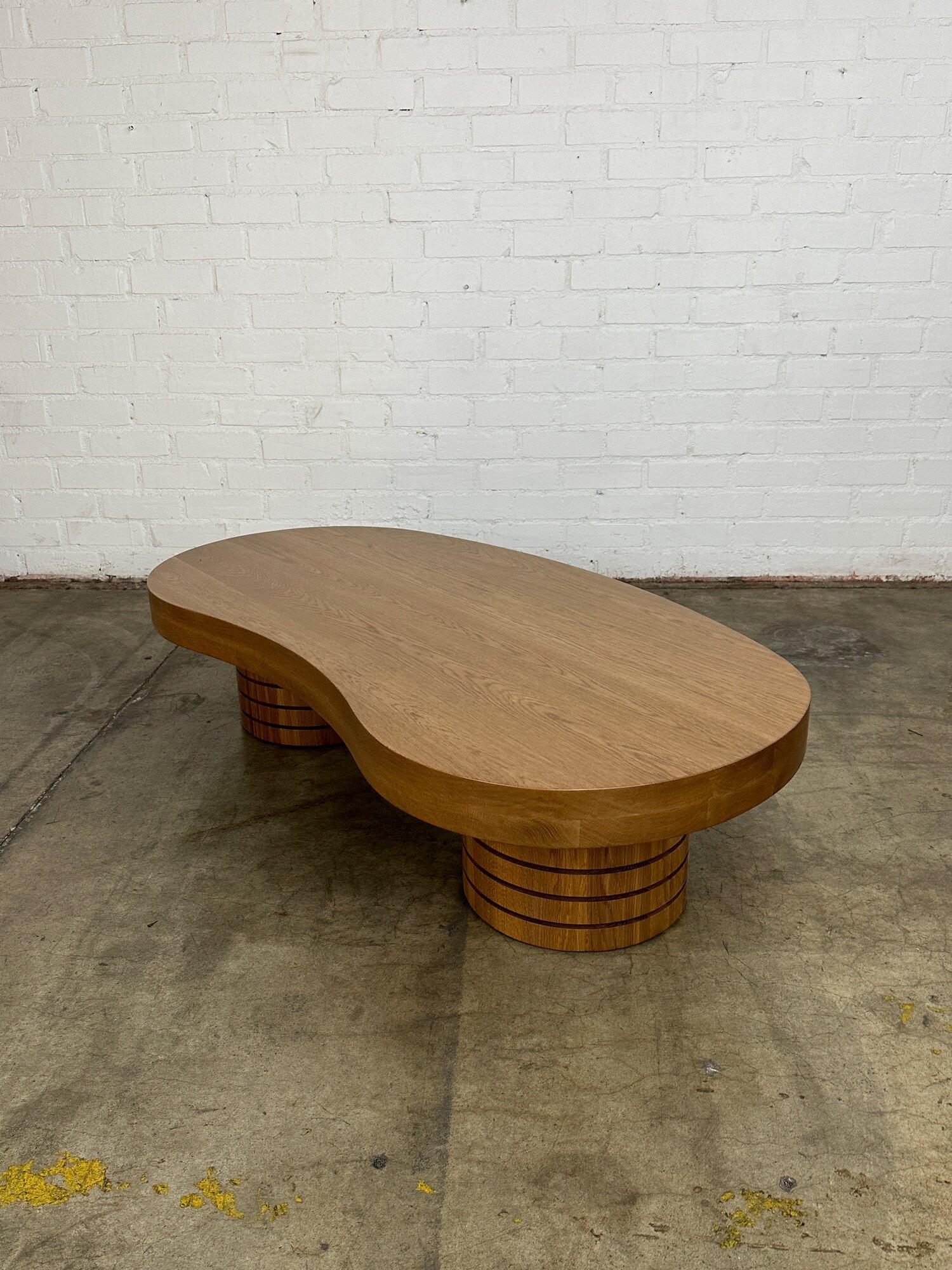 Handcrafted ribbed free form coffee table - sold seperately For Sale 9