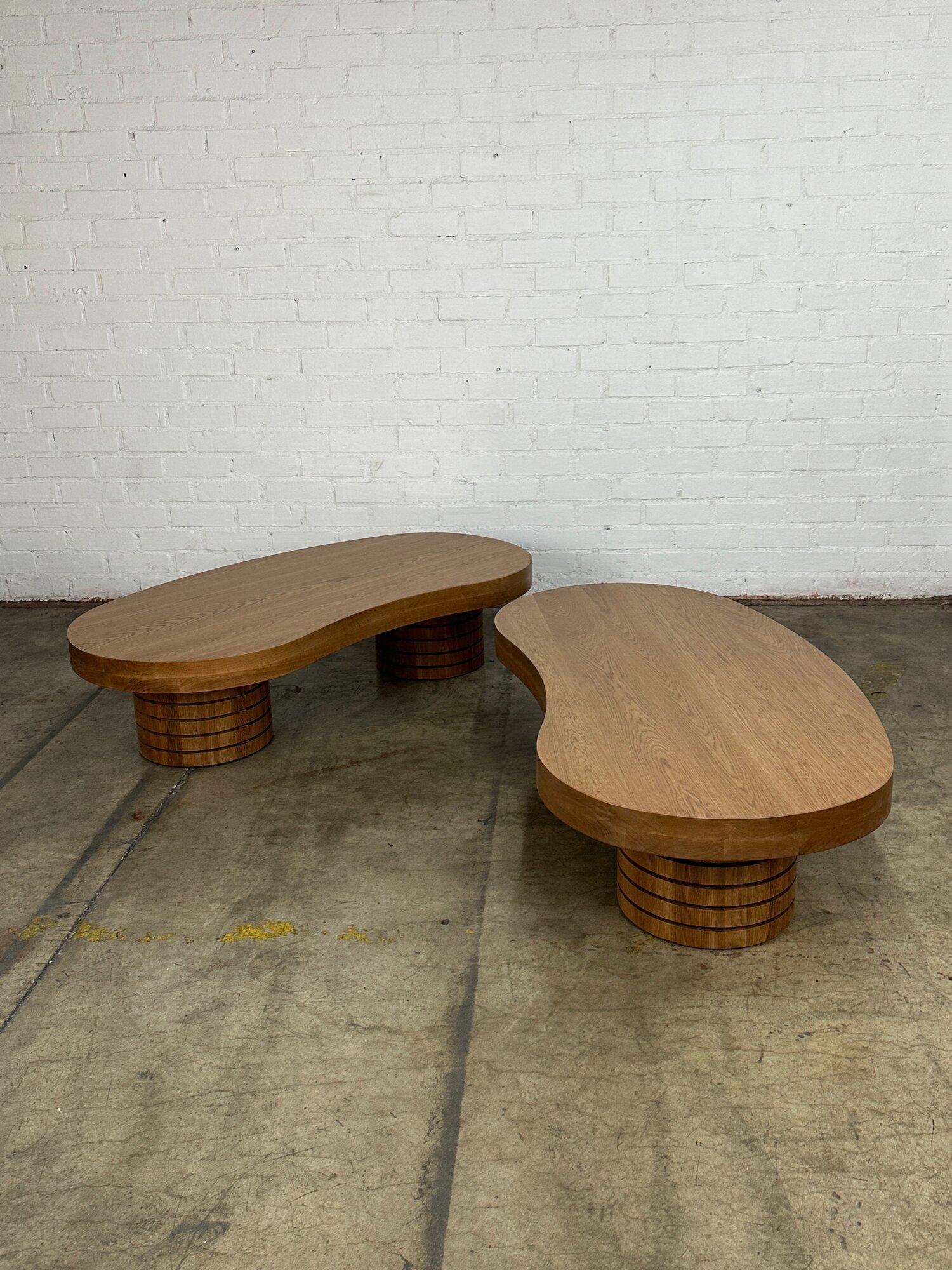 Handcrafted ribbed free form coffee table - sold seperately For Sale 11