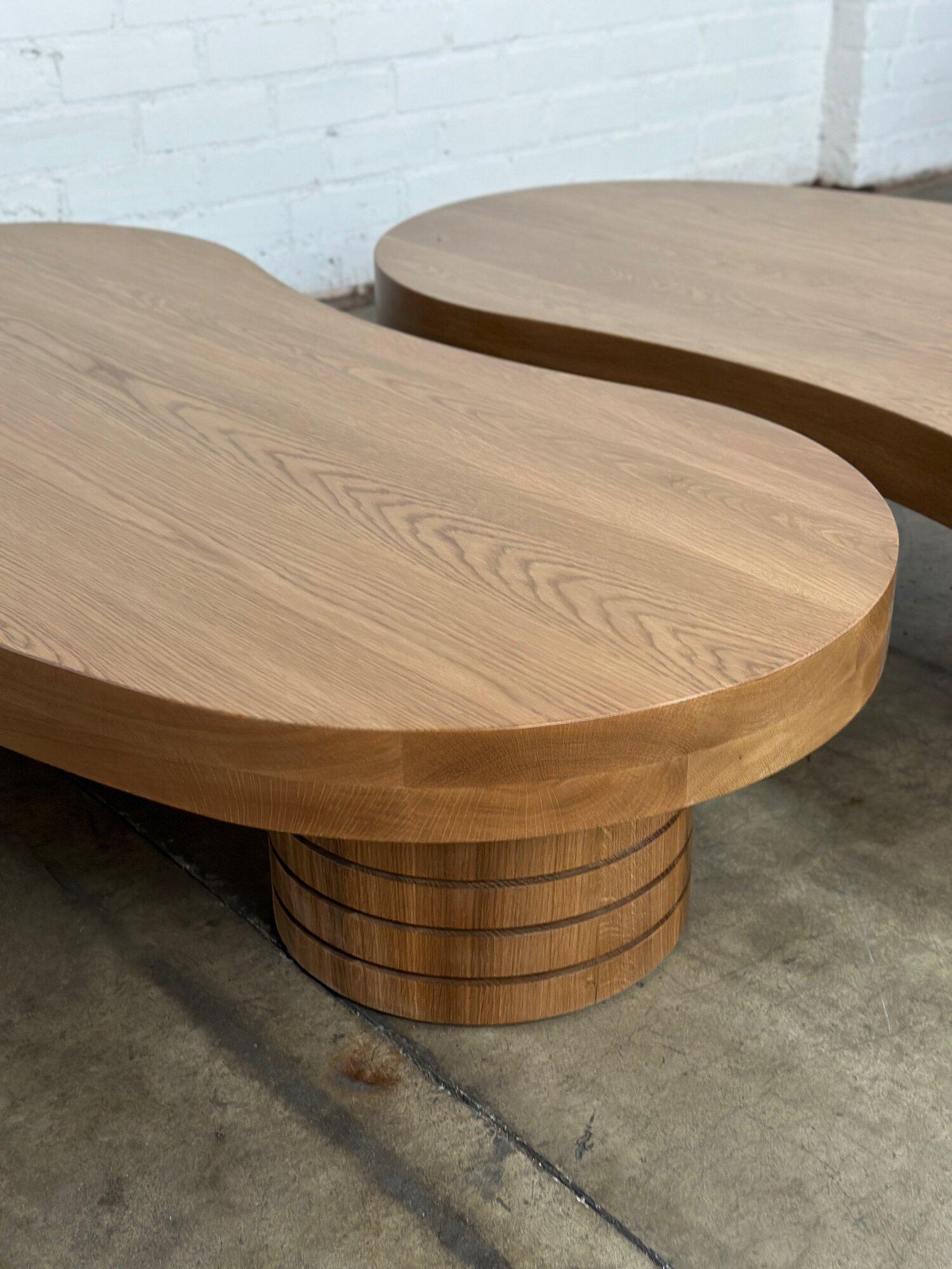 Handcrafted ribbed free form coffee table - sold seperately In New Condition For Sale In Los Angeles, CA