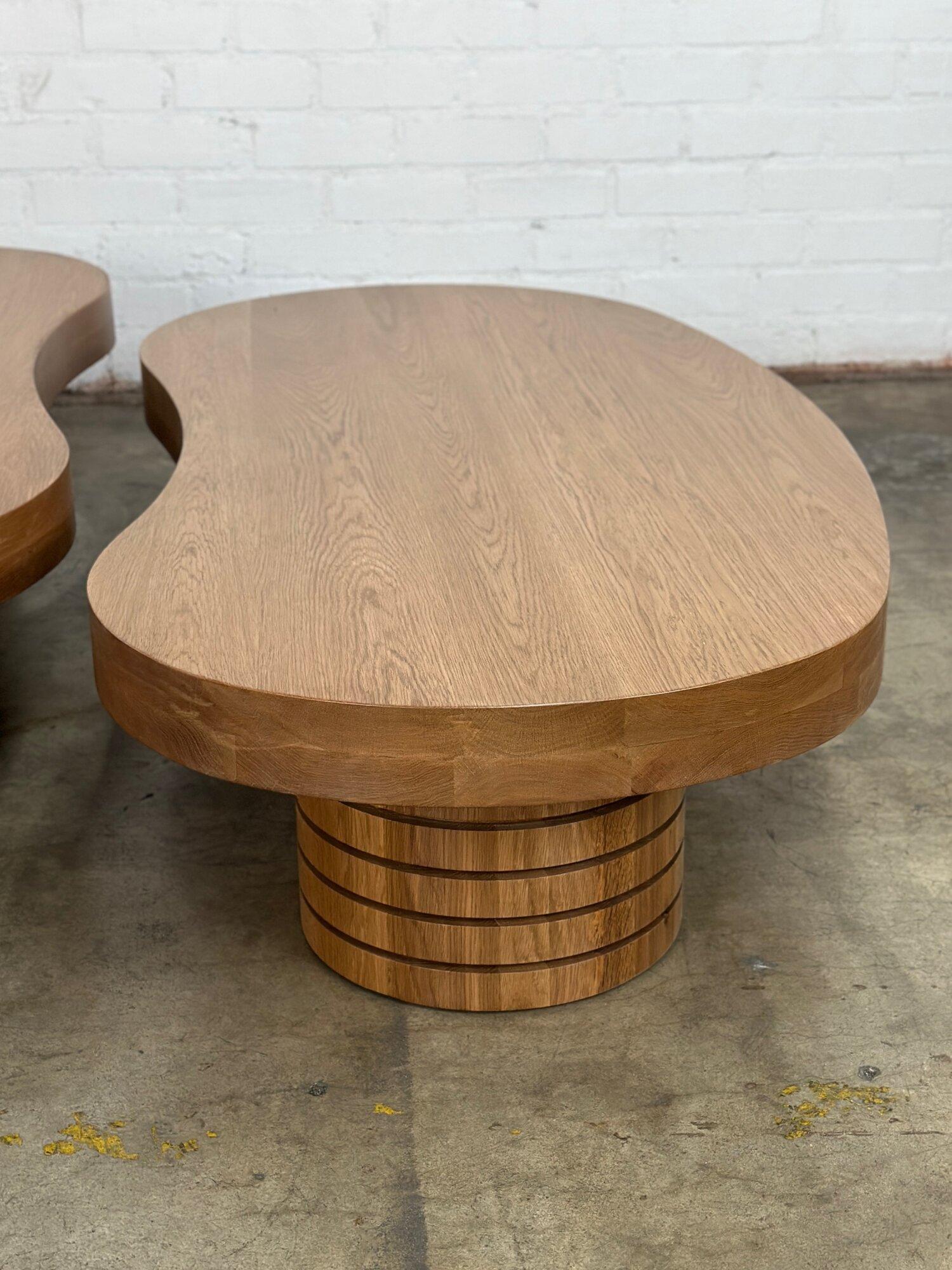 Handcrafted ribbed free form coffee table - sold seperately In New Condition For Sale In Los Angeles, CA