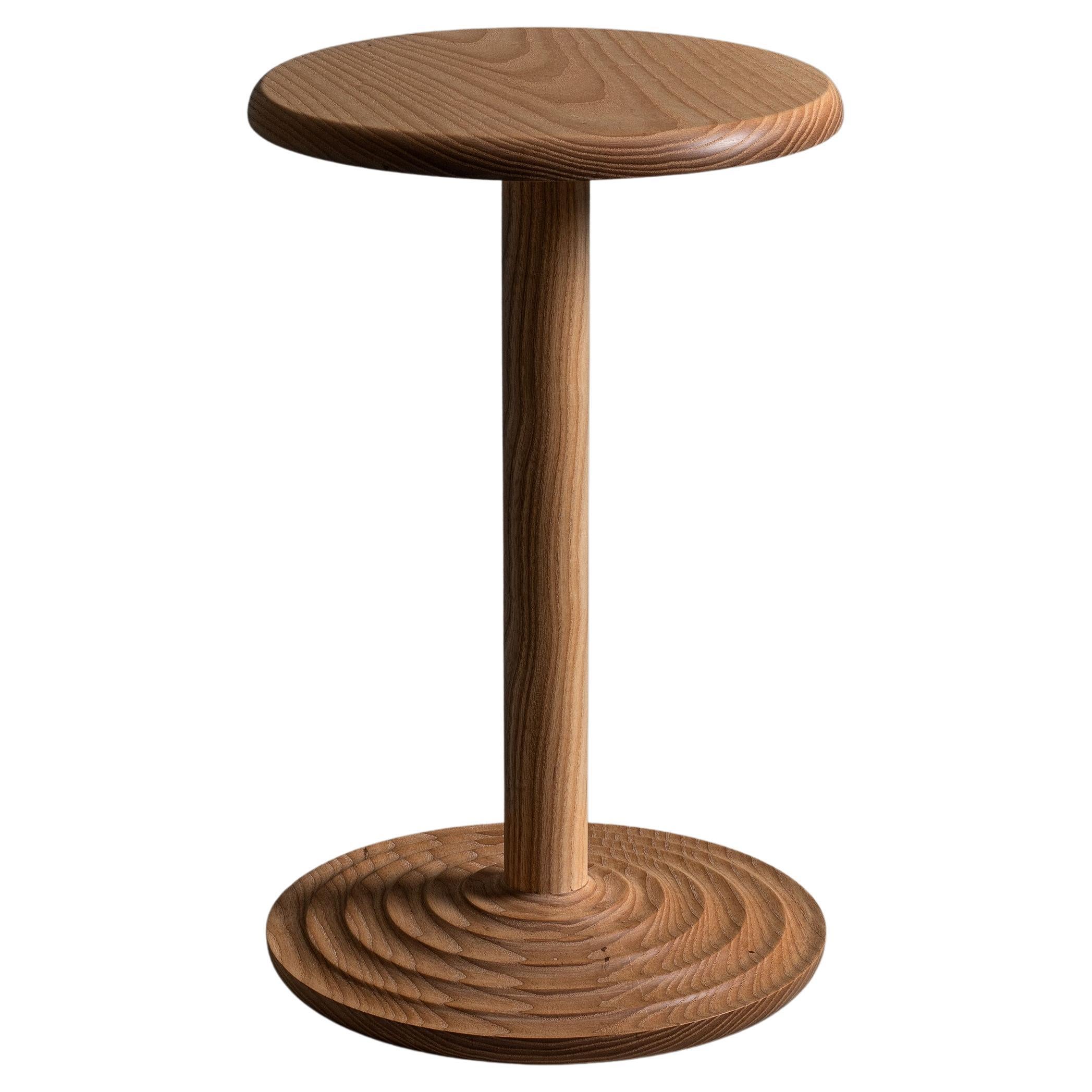 Handcrafted Ripple Turned Side Table