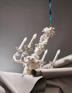 Handcrafted rococo porcelain chandelier