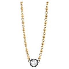 Handcrafted Rosalina Old European Cut Diamond Necklace by Single Stone