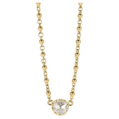 Handcrafted Rosalina Rose Cut Diamond Pendant Necklace by Single Stone