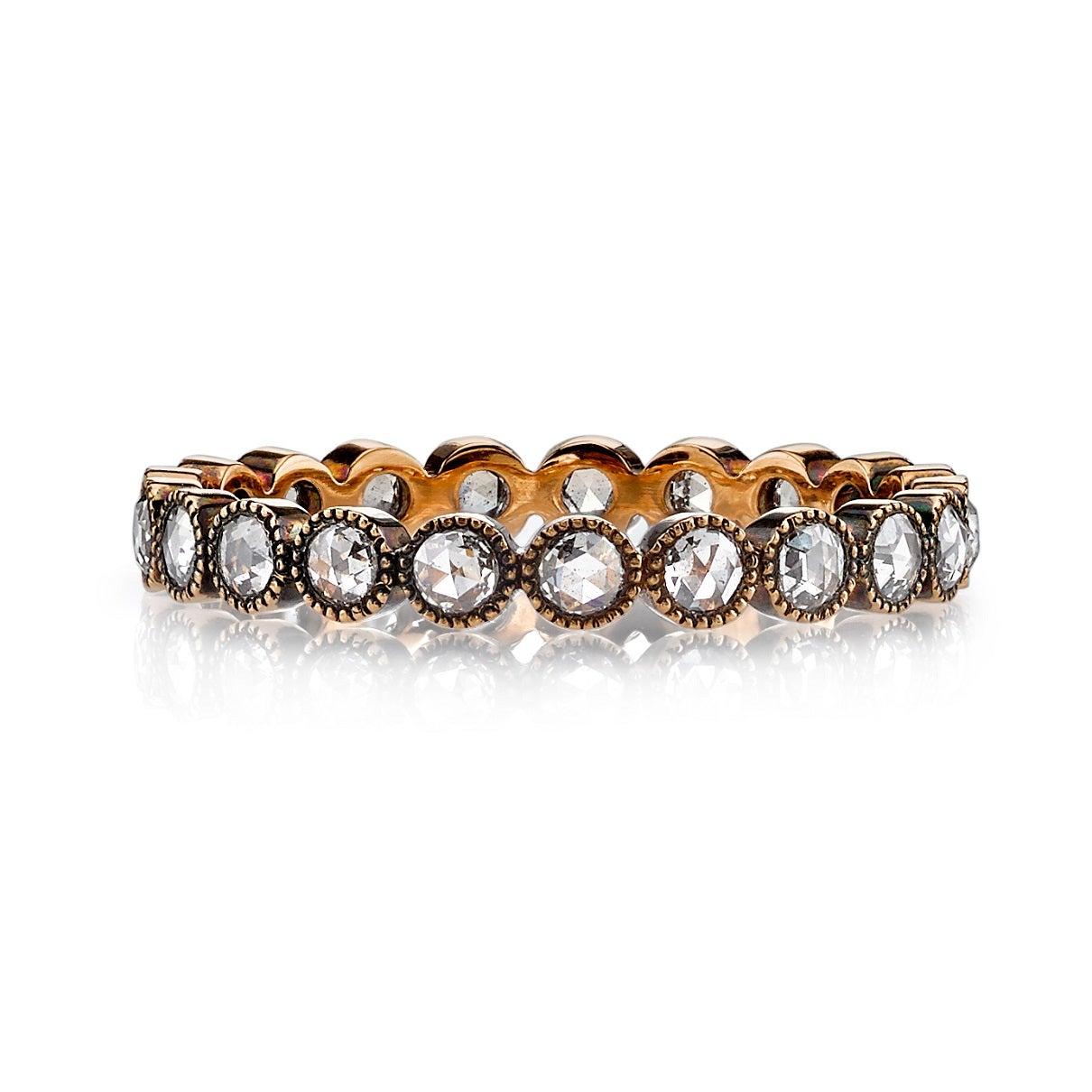 For Sale:  Handcrafted Gabby Rose Cut Diamond Eternity Band by Single Stone 3