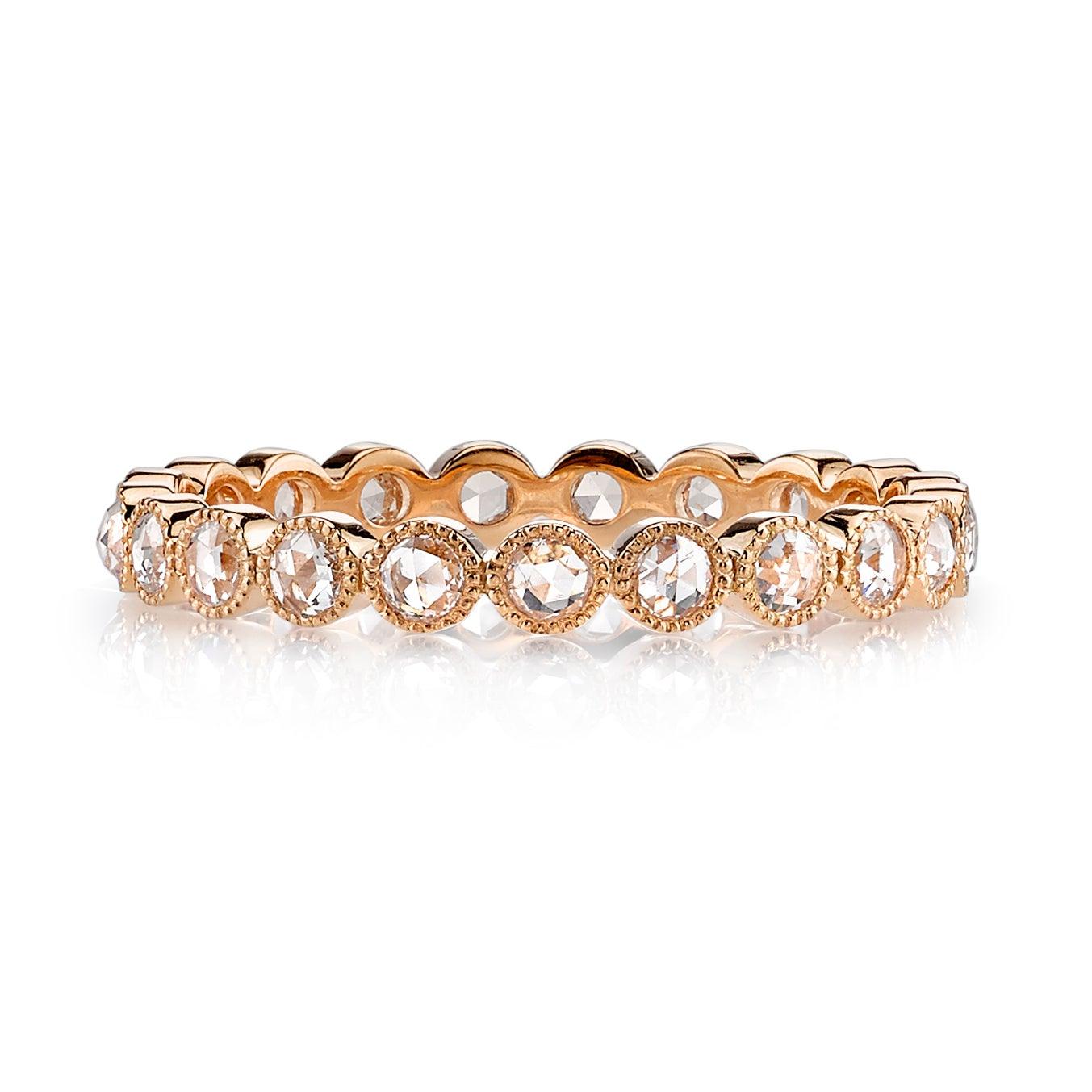 For Sale:  Handcrafted Gabby Rose Cut Diamond Eternity Band by Single Stone 4