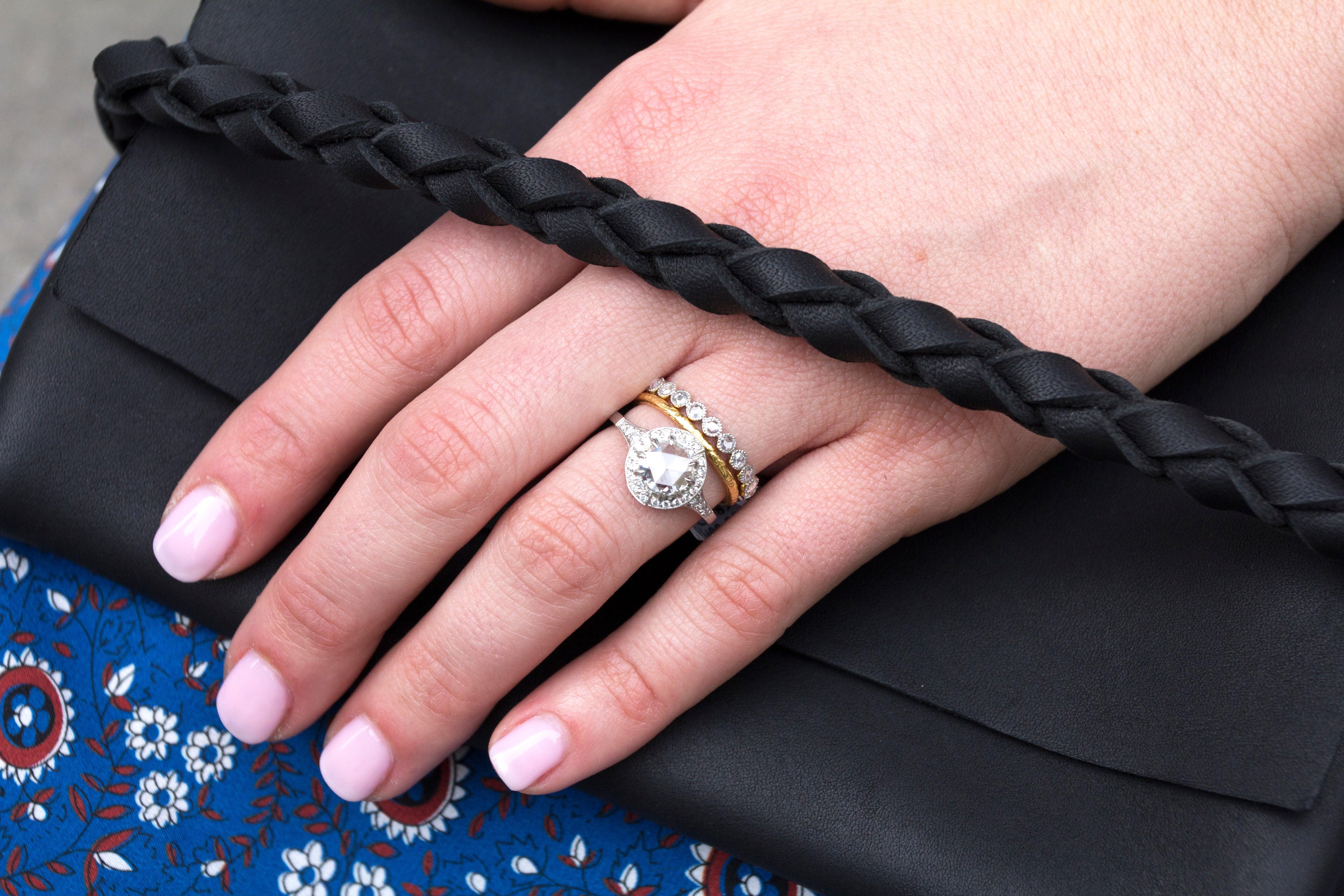 For Sale:  Handcrafted Gabby Rose Cut Diamond Eternity Band by Single Stone 7
