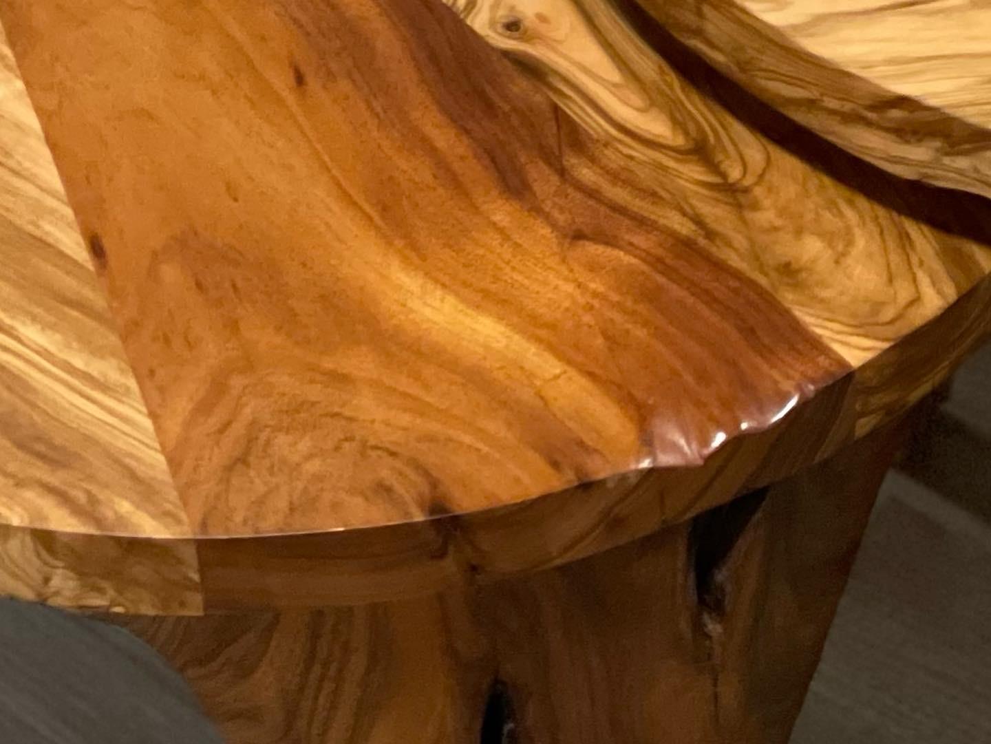 Scandinavian Modern Handcrafted Round Nesting Coffee Tables in Natural Wood For Sale