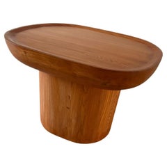 Redondo artesanal  Mesa Uto de madera vintage, inspirada en Axel Einar Hjorth