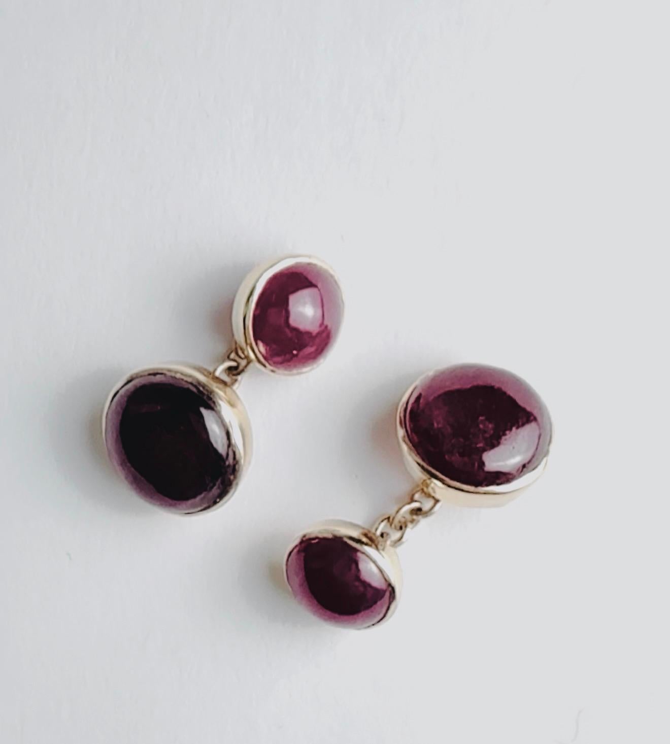 Handcrafted Ruby Cabochon Double-sided Cufflinks … - image 7