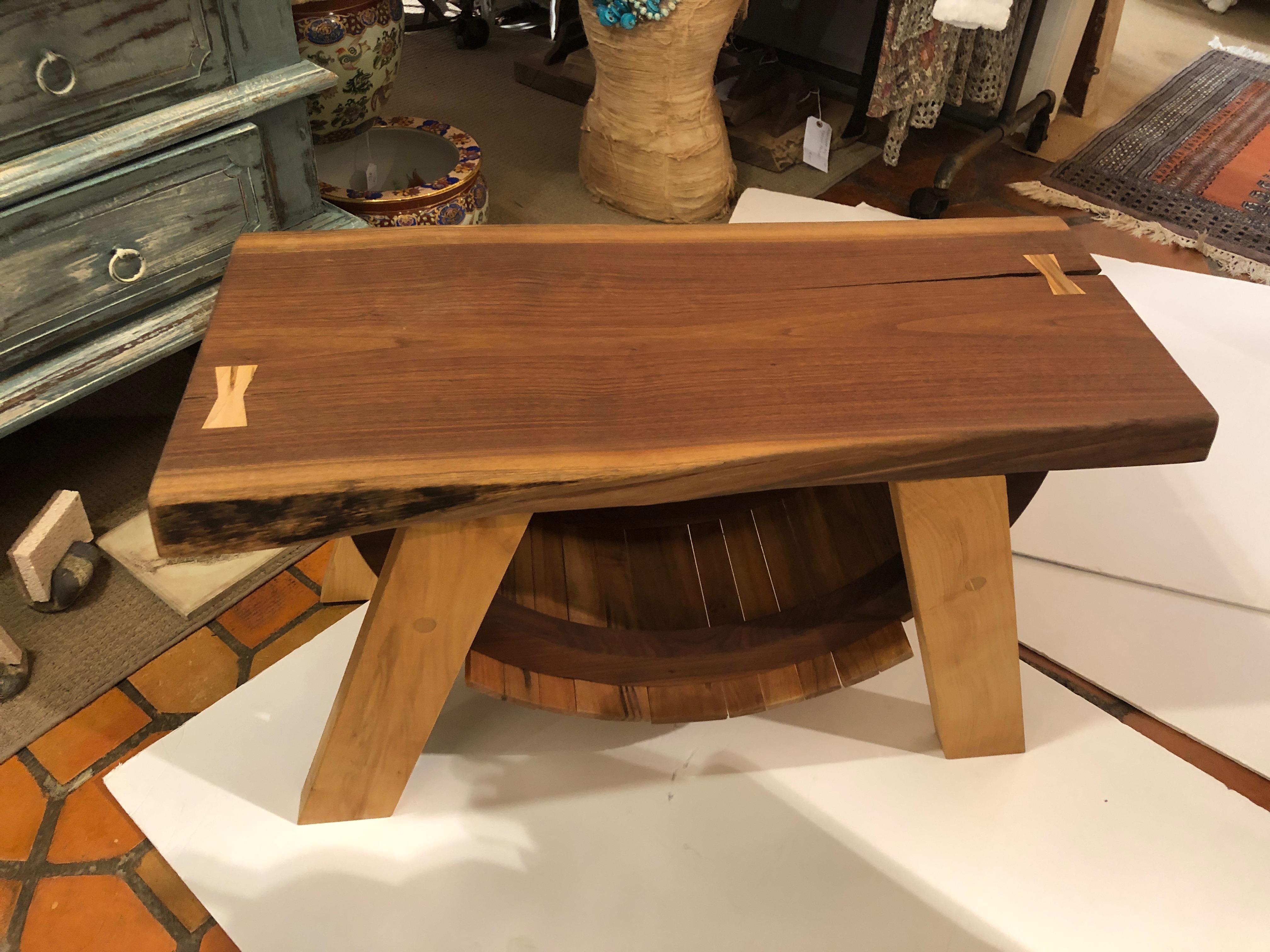 Handcrafted Rustic Amish Live Edge End Table or Bench 3