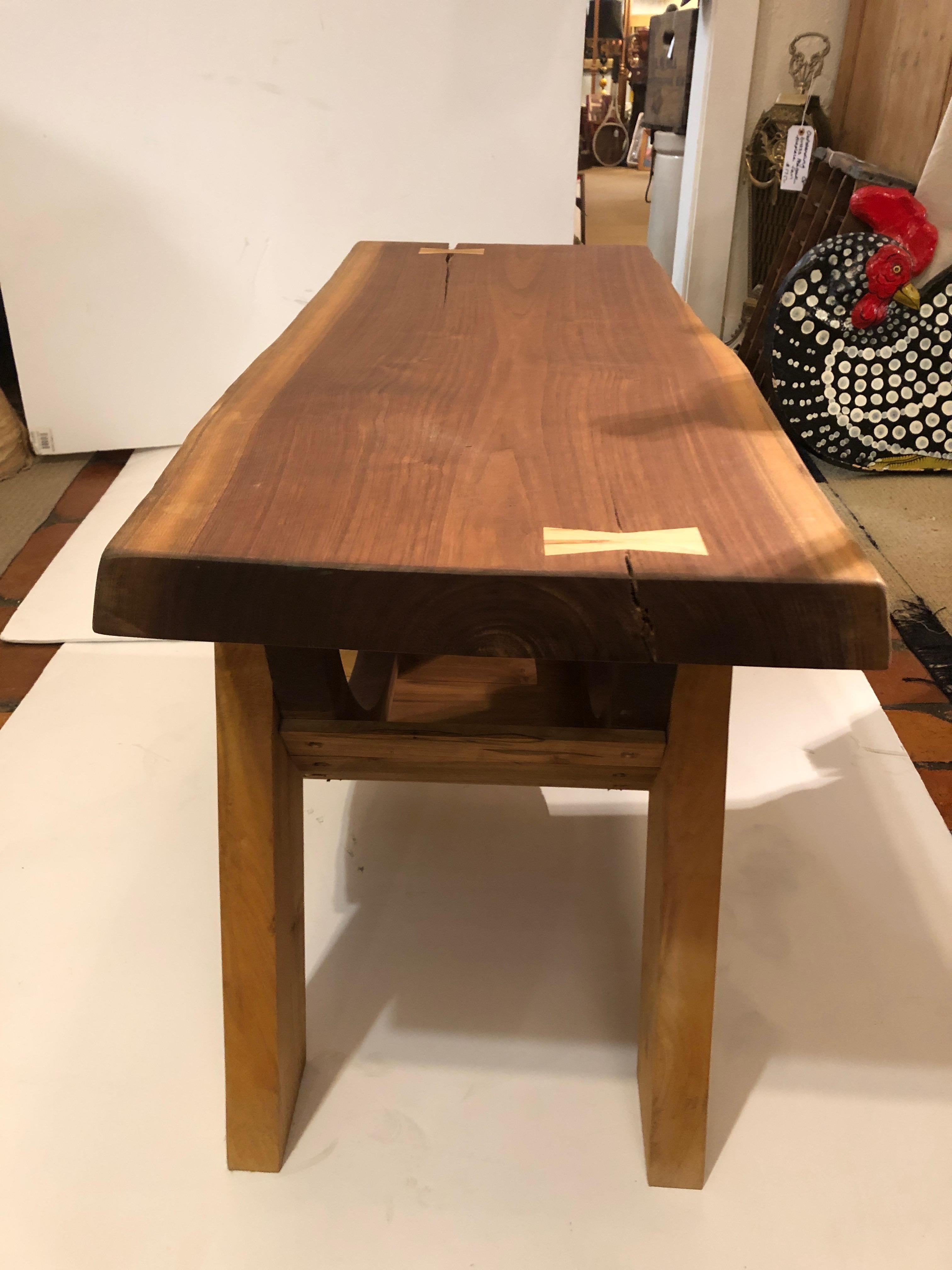 Handcrafted Rustic Amish Live Edge End Table or Bench 2