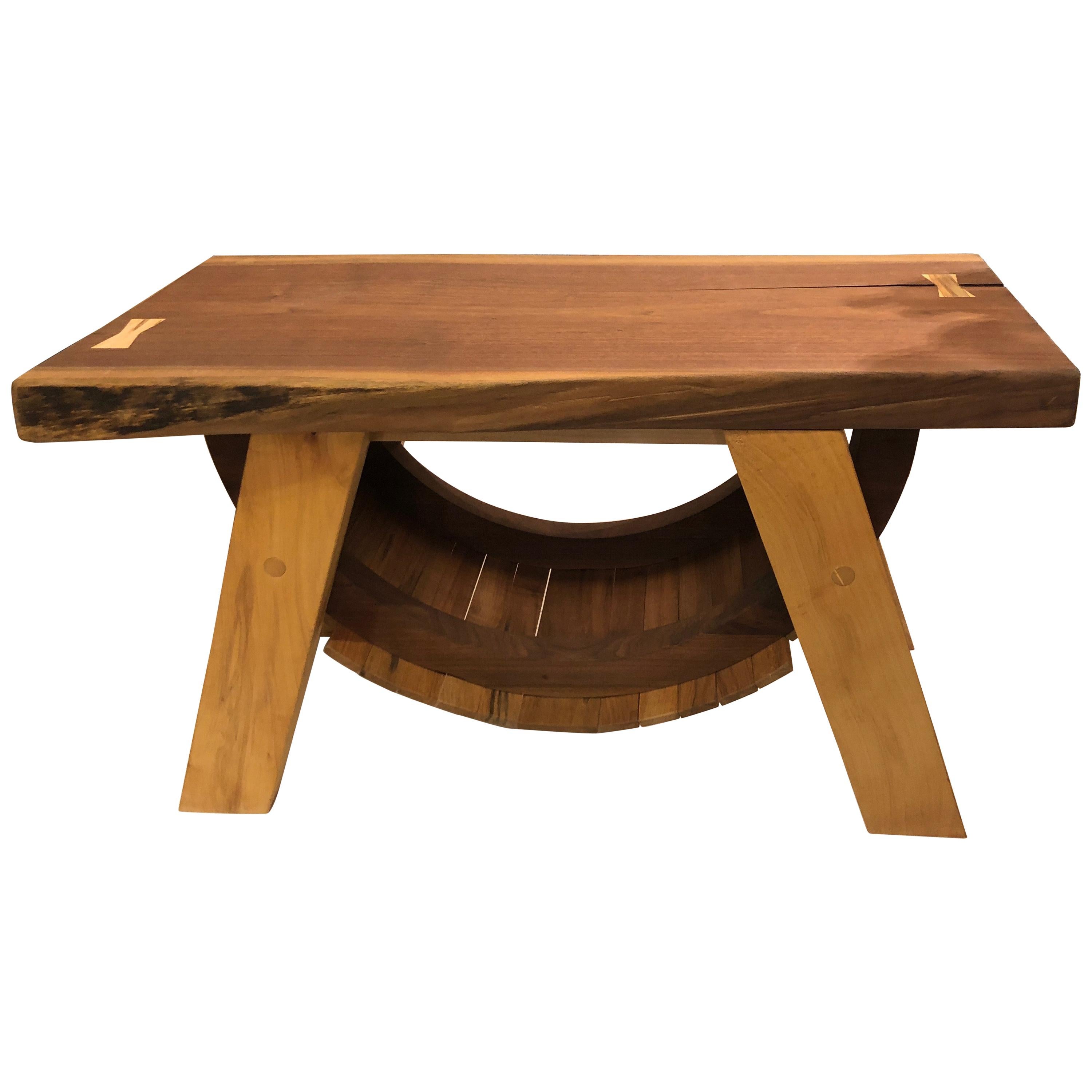 Handcrafted Rustic Amish Live Edge End Table or Bench