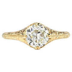 Handcrafted Sara Old European Cut Diamond Ring by Single Stone