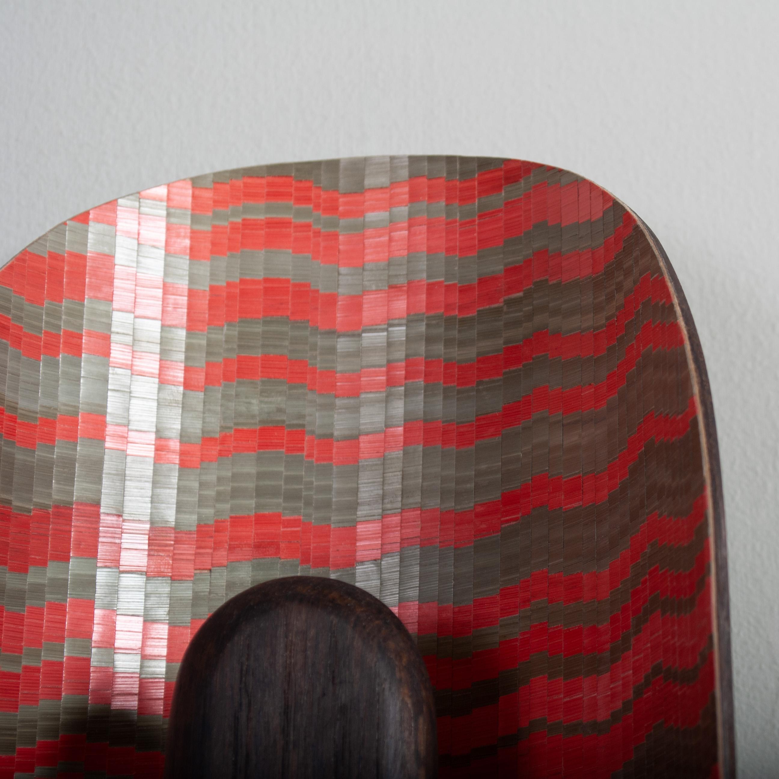 XXI secolo e contemporaneo Lampada da parete Sauron realizzata a mano, Marqueterie de paille in vendita